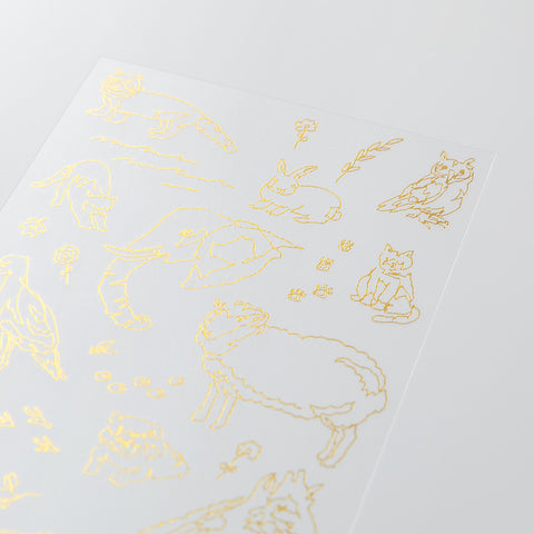 Midori Foil Transfer Stickers for Journaling - Land Animals