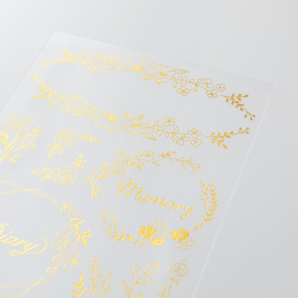 Midori Foil Transfer Stickers for Journaling - Flower