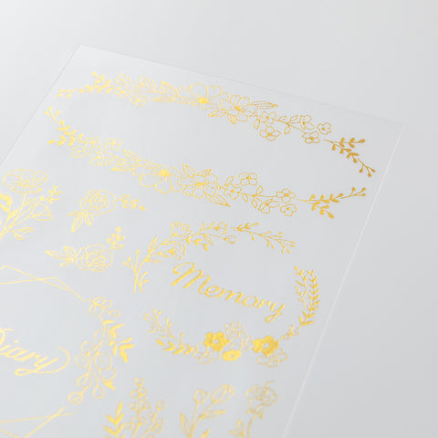 Midori Foil Transfer Stickers for Journaling - Flower