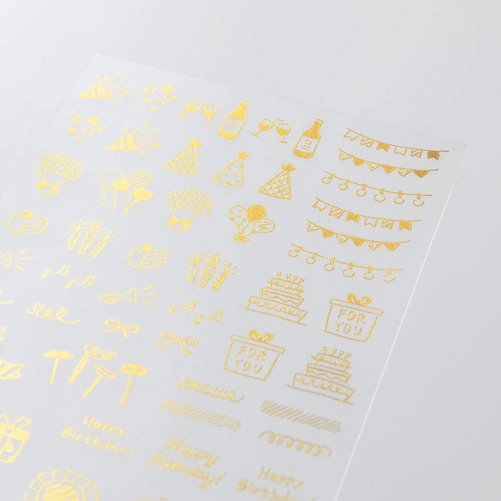 Midori Foil Transfer Stickers for Journaling - Celebratory