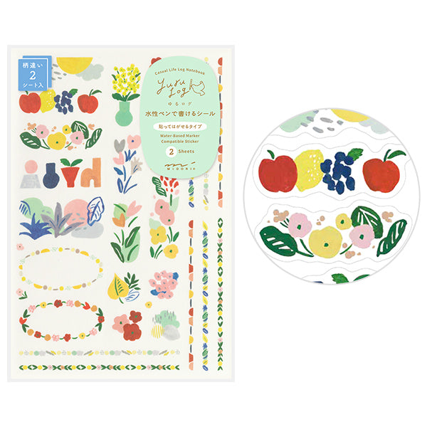 Yuru Log 2 Sheets Sticker - Motif Textile (Coming Soon)