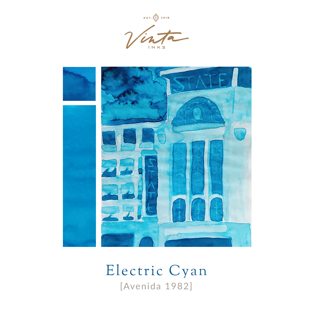 Vinta Inks - Archives From the Metro - Electric Cyan (Avenida, 1982) - 15 mL (Coming Soon)