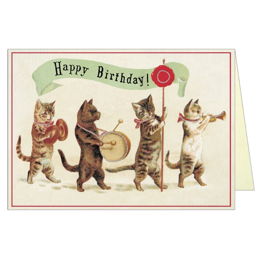 Happy Birthday Cat Marching Band Greeting Card