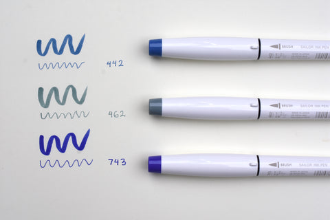 Sailor Ink Pen Set of 3 - Midnight Shiranami (Sea Foam)