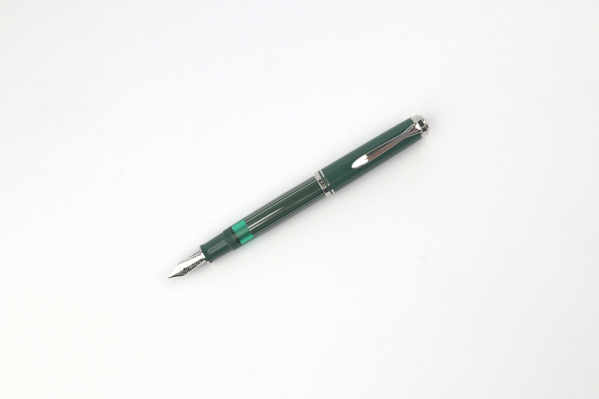 Pelikan M815 Fountain Pen - Souverän - Metal Striped - Green - Special Edition