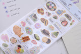 Kamio Illustrated Picture Book Stickers - Japanese Confectionery