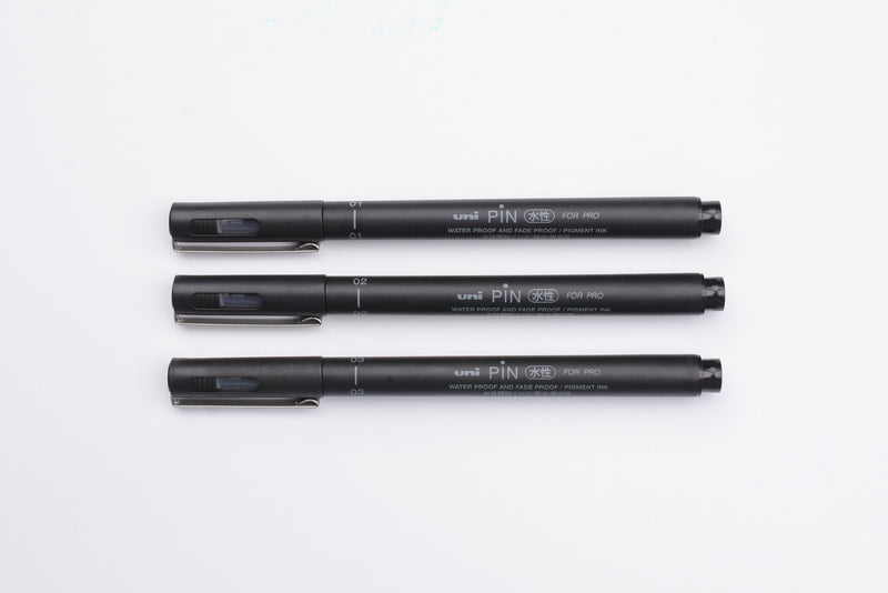 Uni Pin Pen - 02 Pigment Ink - 0.33 mm - Black Ink