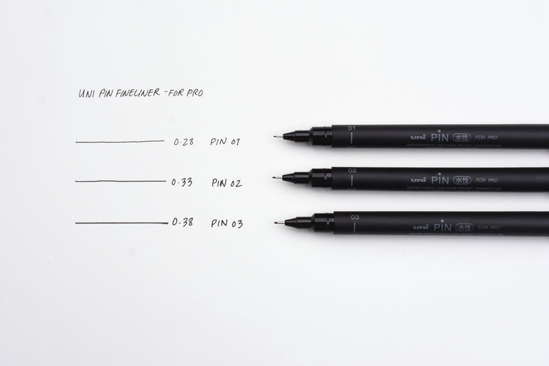 Uni Pin Pen - 01 Pigment Ink - 0.28 mm - Black Ink