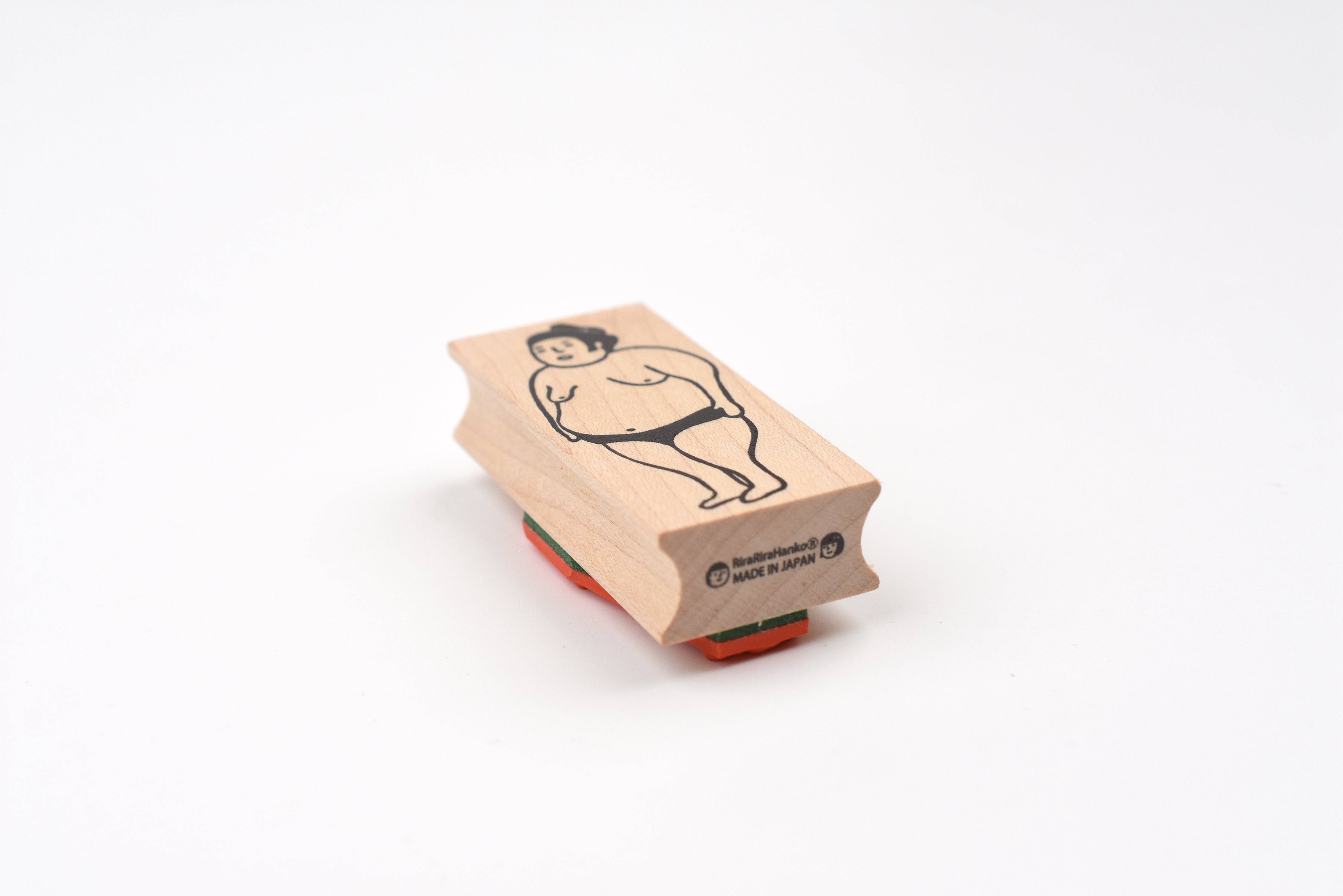 RiraRira Wooden Rubber Stamp - Standing Sumo Wrestler