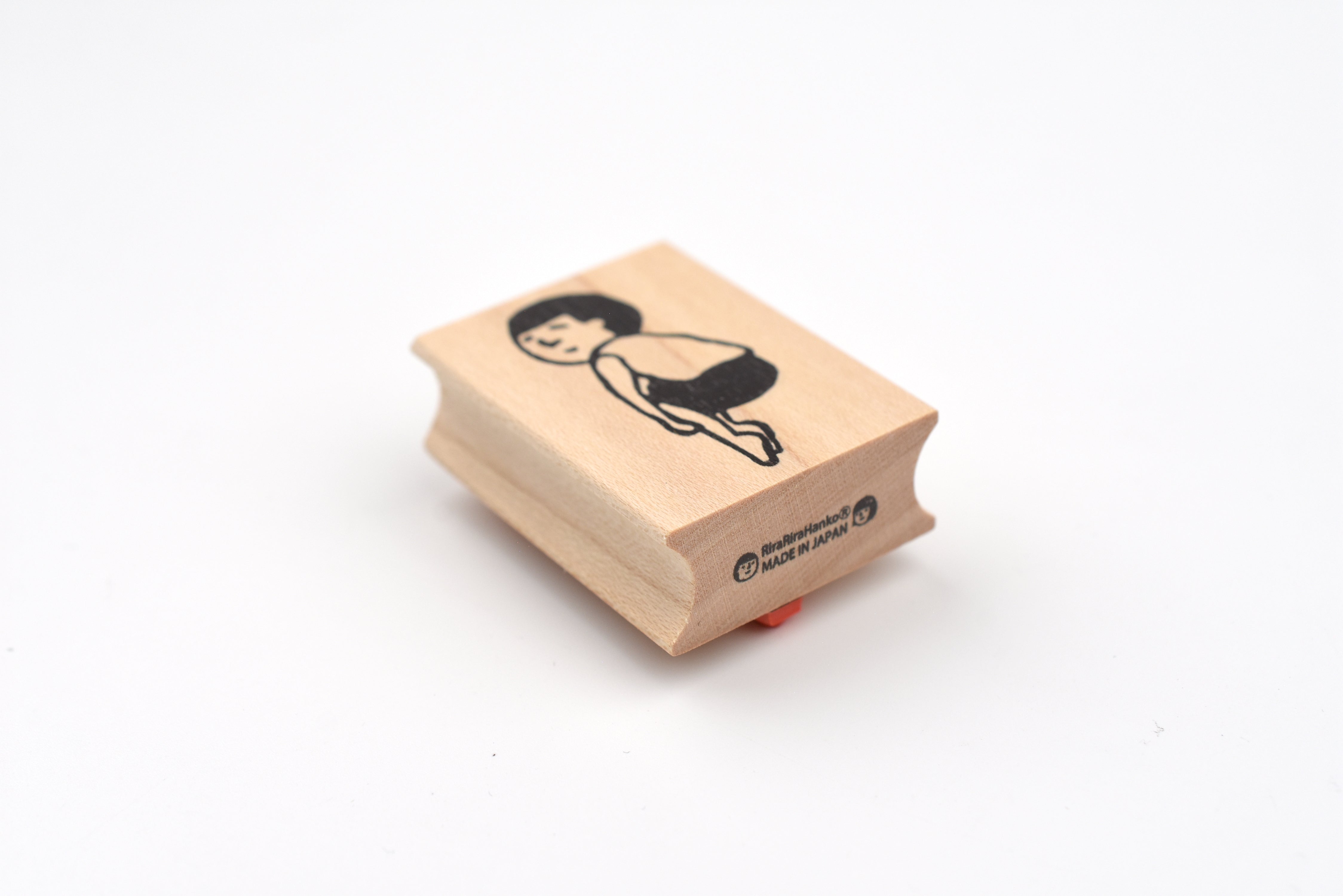 RiraRira Wooden Rubber Stamp - Tired Mamoru-kun