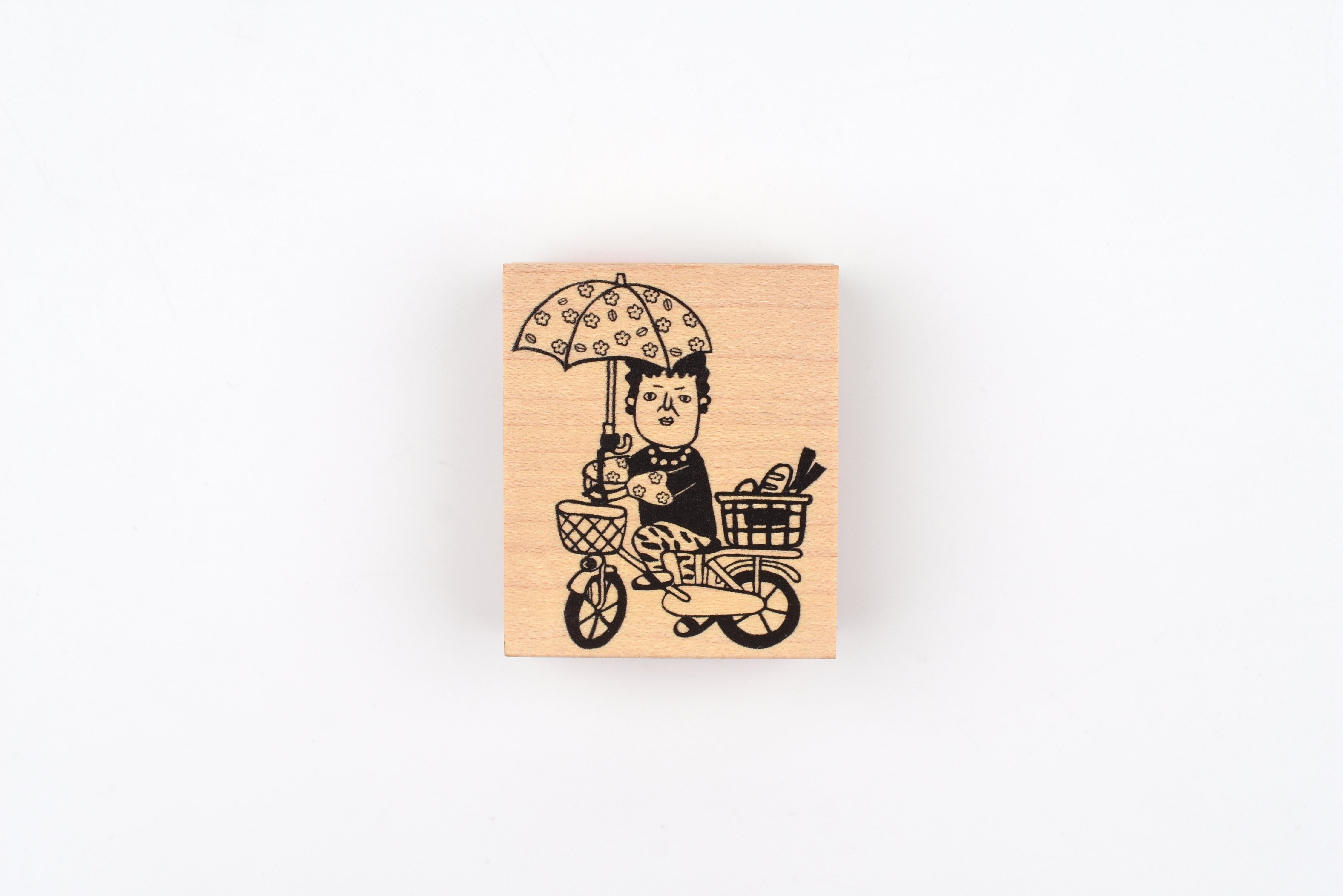RiraRira Wooden Rubber Stamp - Seki-san's Bike