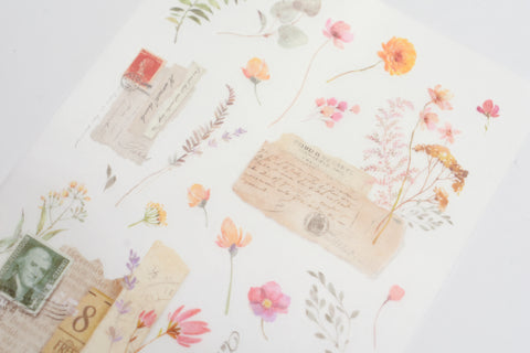 MU Print-On Stickers - Flower Diary - #103 – Yoseka Stationery