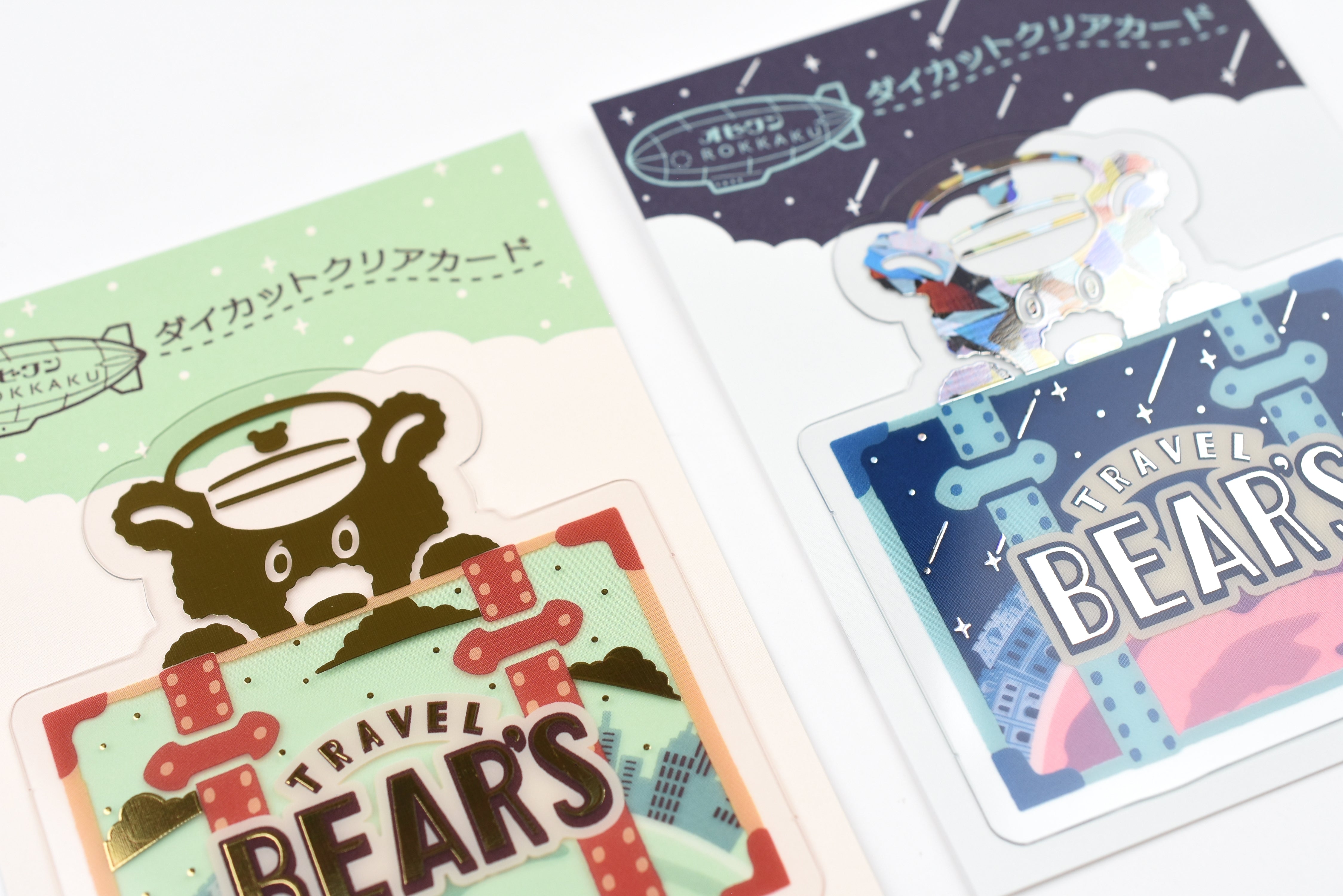 くま　カートリッジO1 ROKKAKU x Ob1 Die-cut Clear Card - Tours – Yoseka Stationery