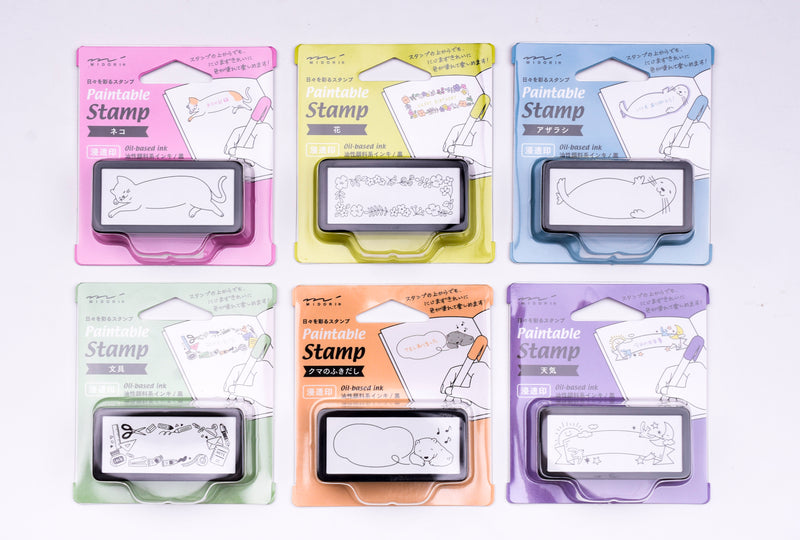 Midori Paintable Stamp Pre-Inked Half-Size Stationery