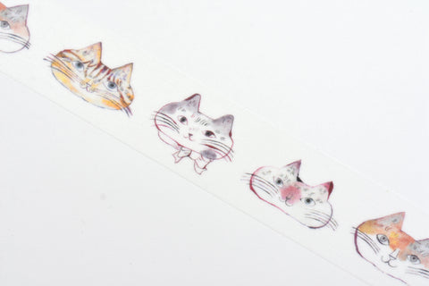 Classiky - Toranekobonbon Washi Tape - Cat Cat Cat - Faces
