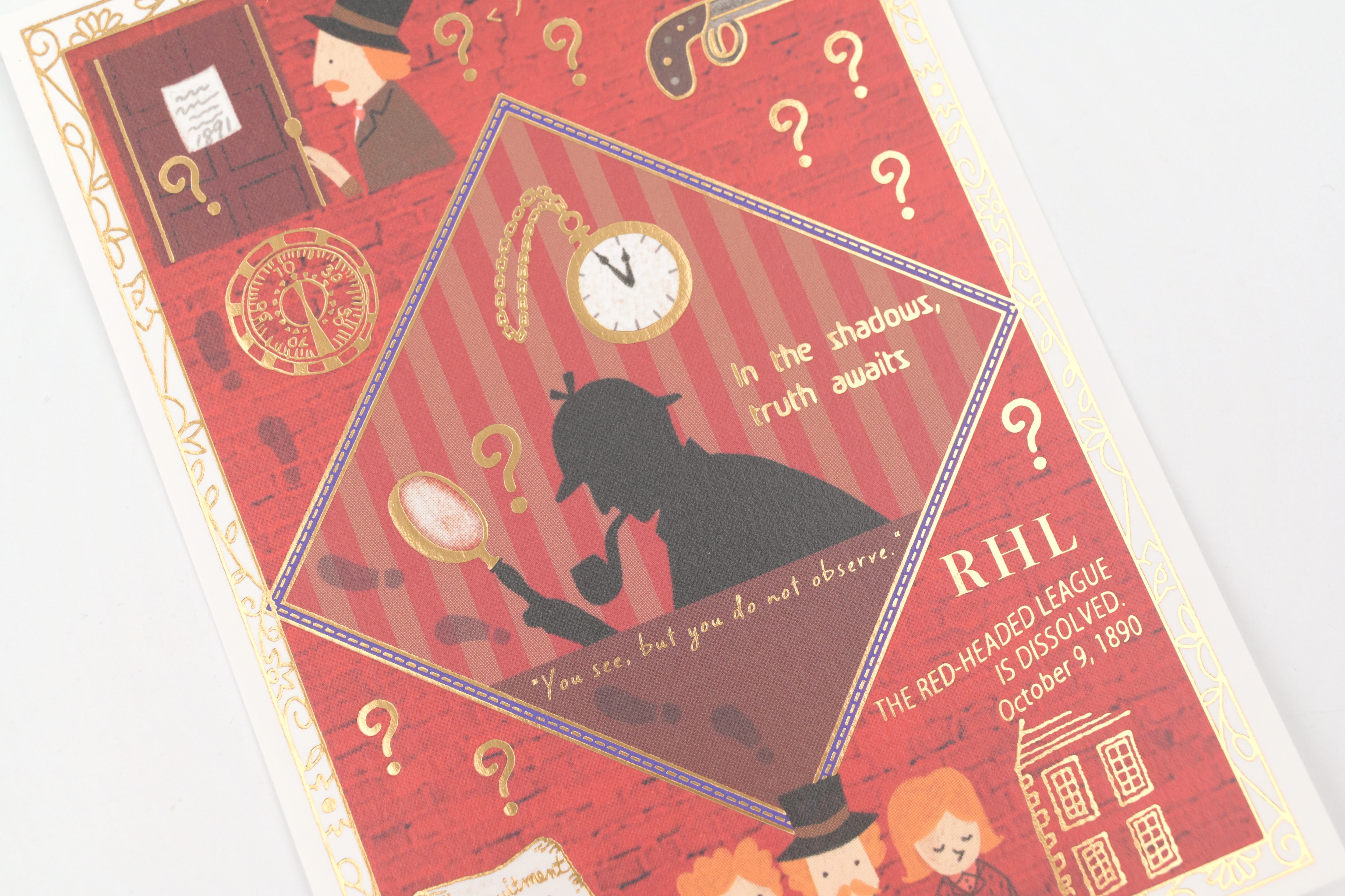 SEAL-DO Foil-stamped Postcard - Walking Through Literature - The Red-Headed League