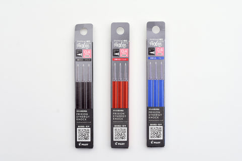 Pilot FriXion Synergy Knock Refill- 0.4mm - Pack of 3