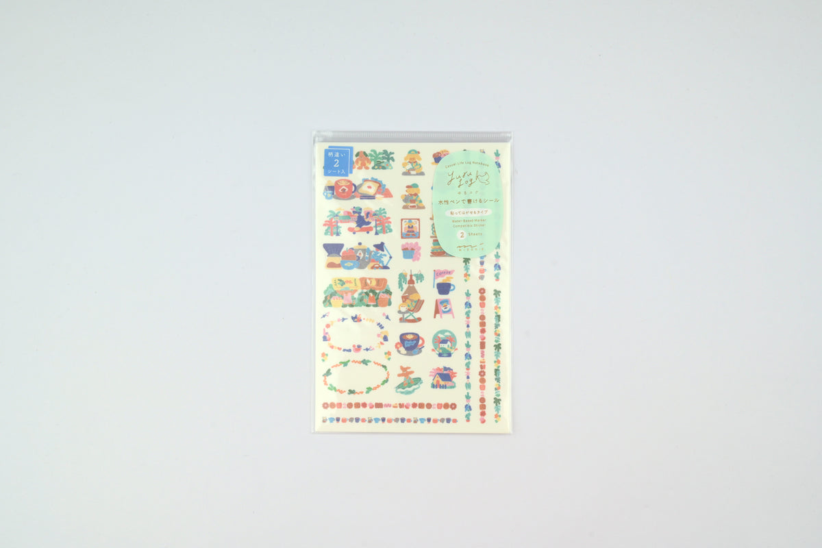 Yuru Log 2 Sheets Sticker - Coffee Shop