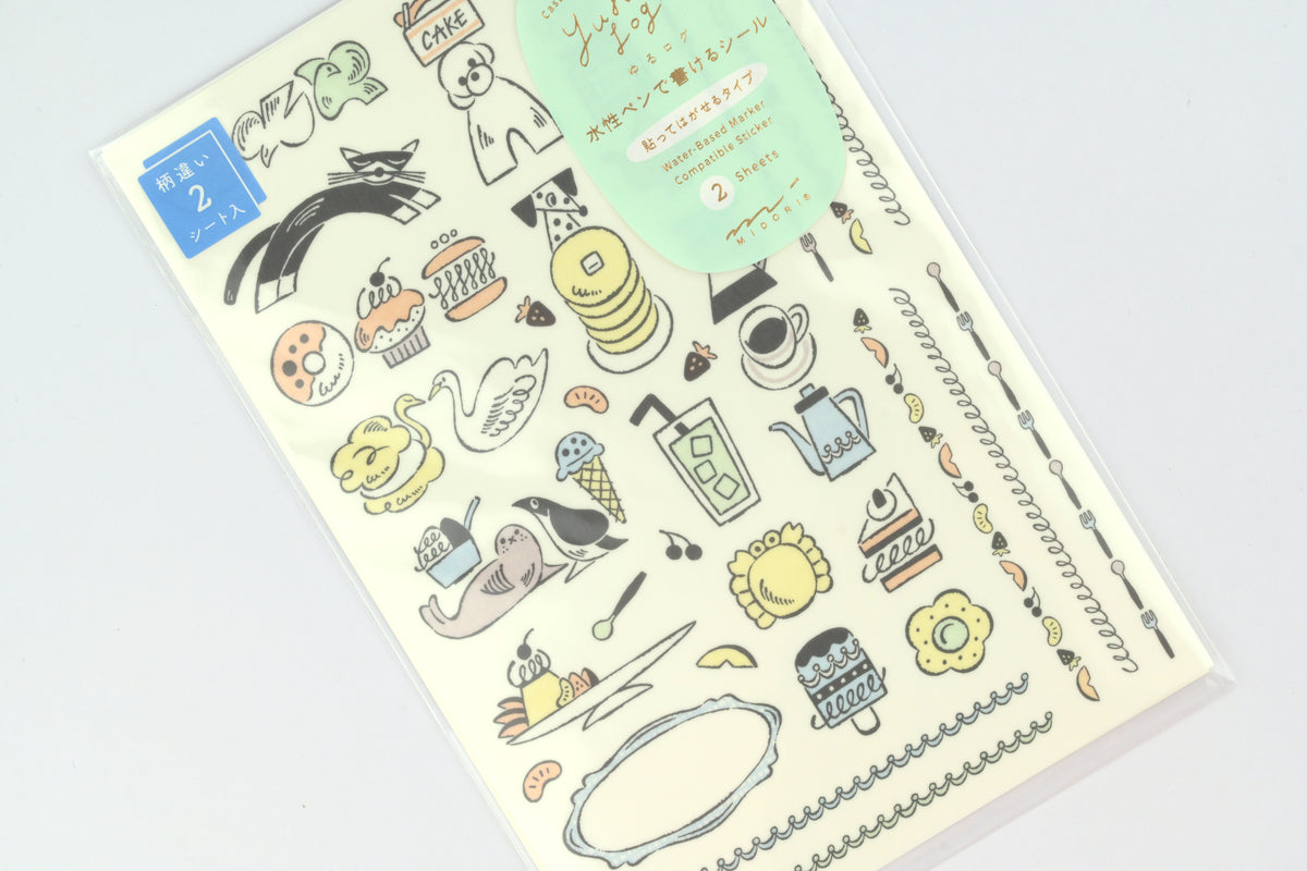Yuru Log 2 Sheets Sticker - Sweets & Animals