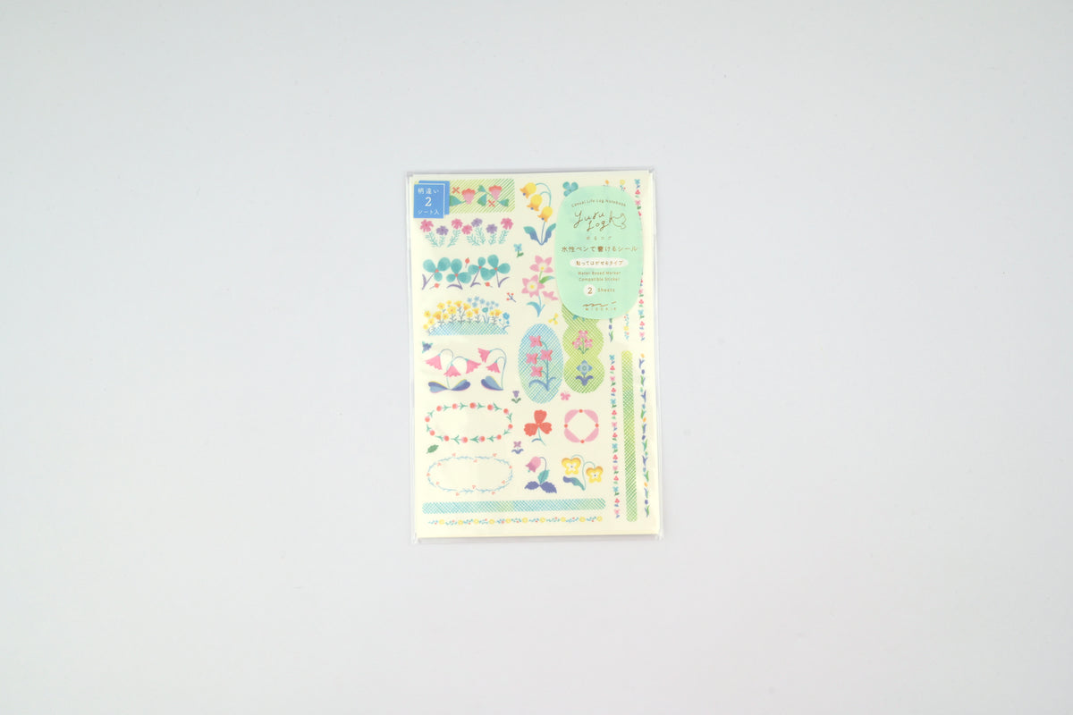 Yuru Log 2 Sheets Sticker - Flowers