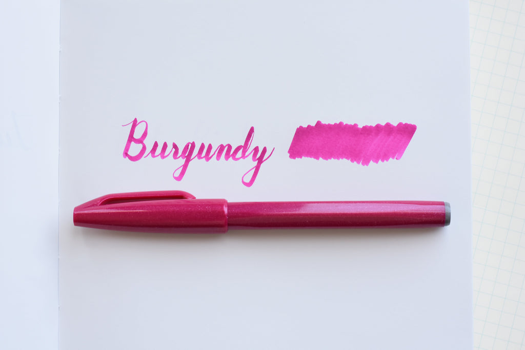 Pentel Fude Touch Brush Sign Pen - Burgundy