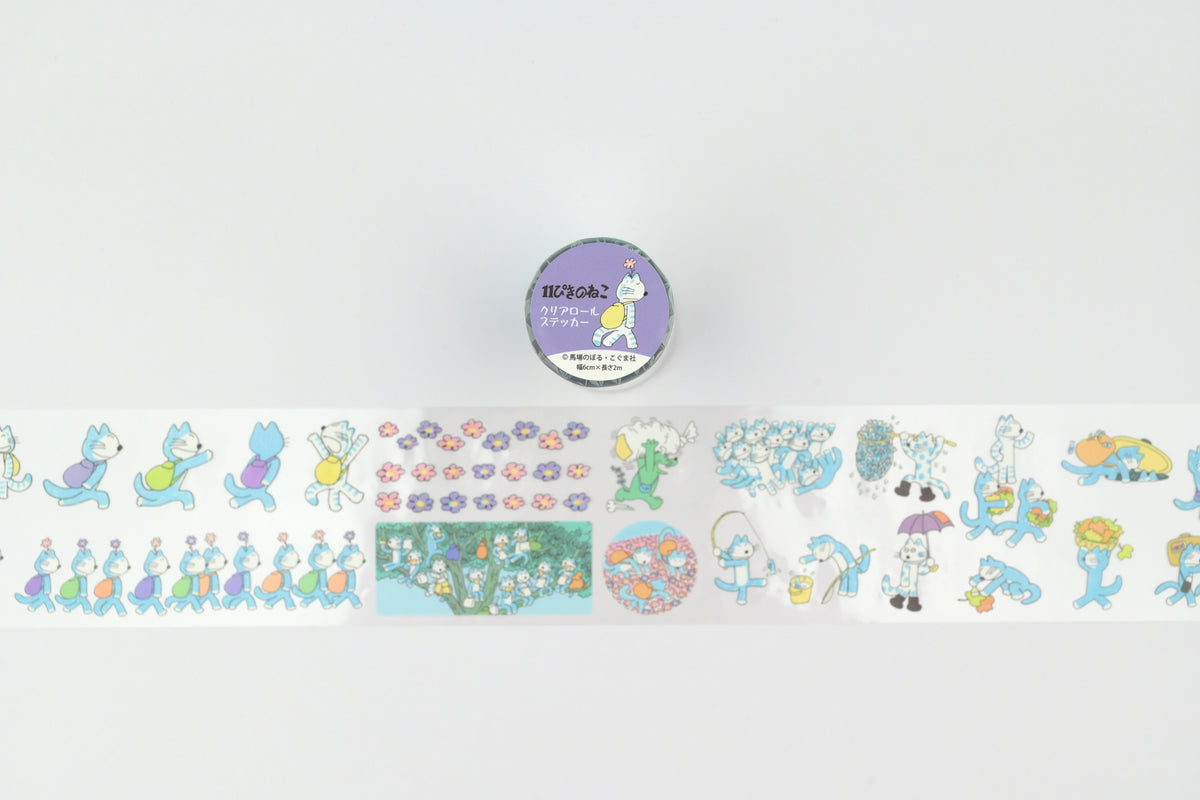Gakken Clear Roll Stickers - 11 Cats
