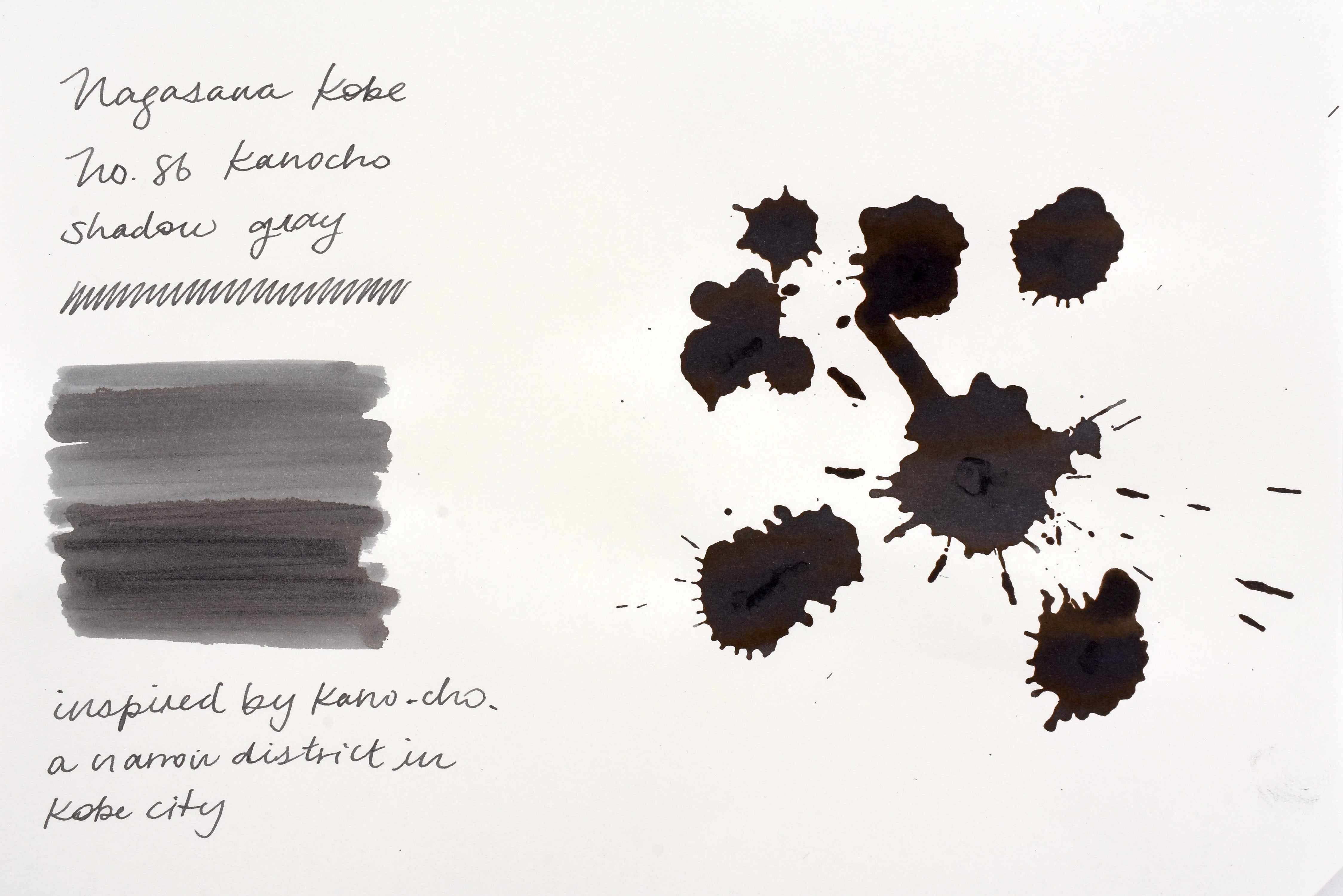 Kokonaページ Nagasawa Kobe Ink No.86 Kano-cho Shadow-gray – Yoseka Stationery