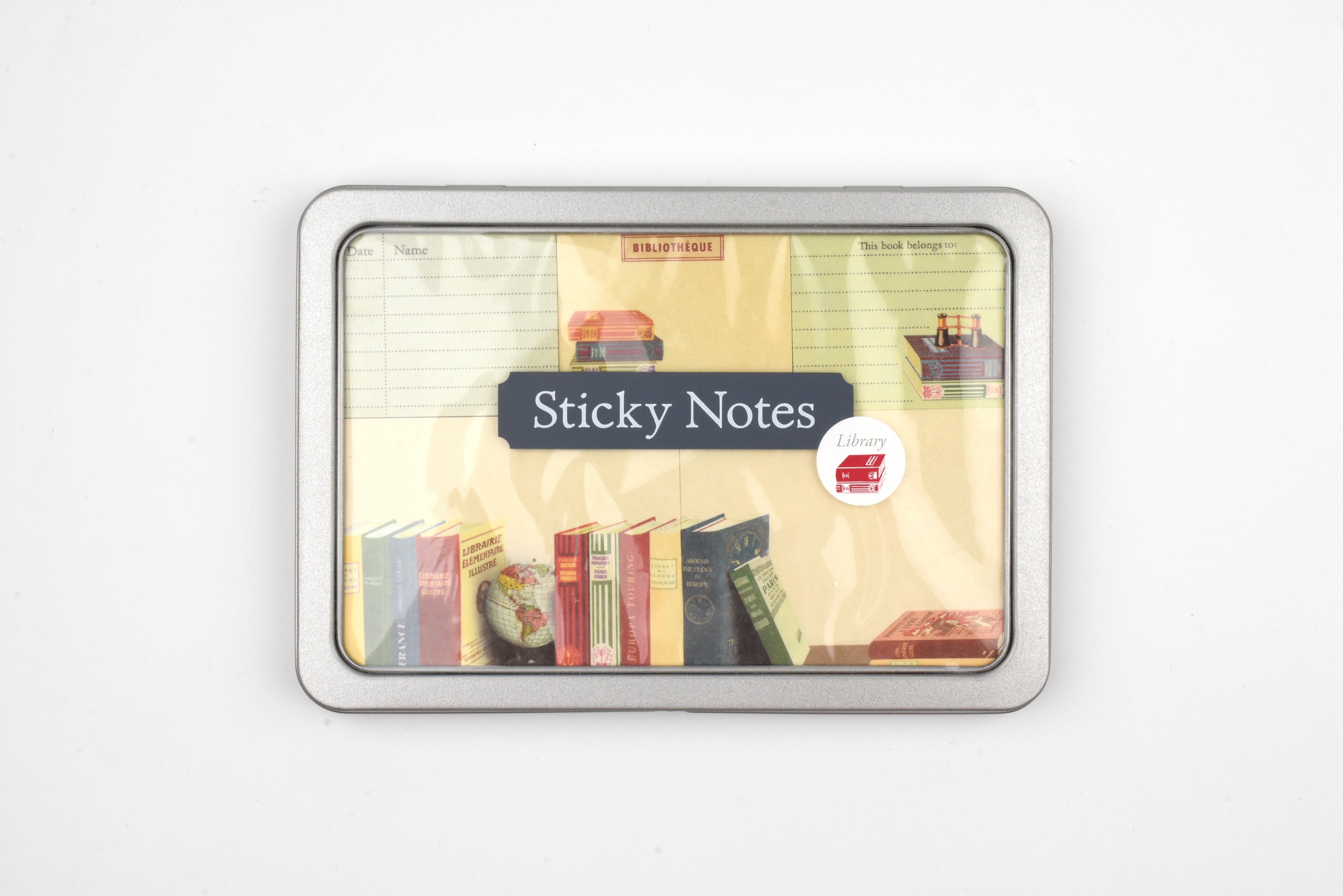 Cavallini - Sticky Notes Tin Set - Library Books