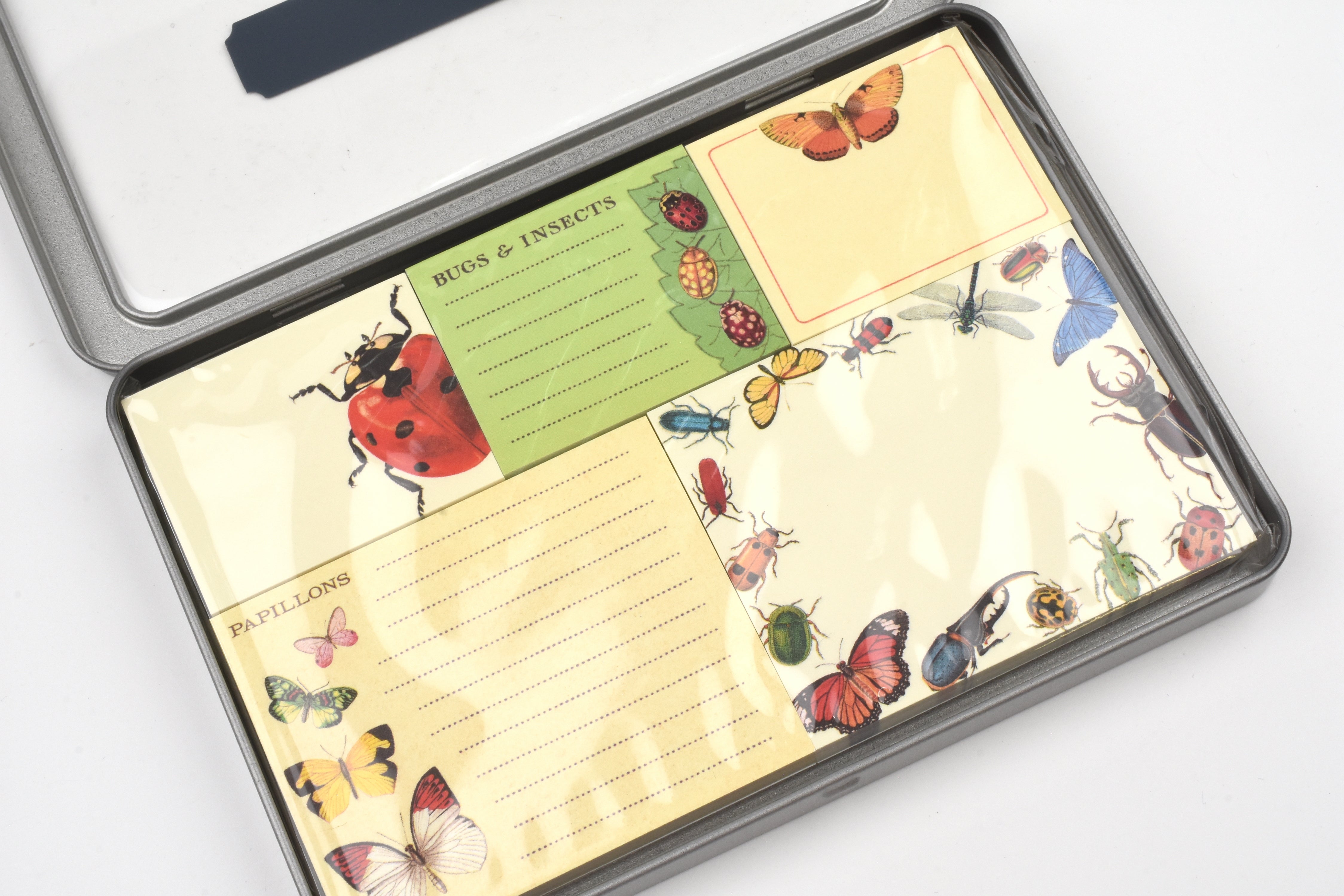 Cavallini - Sticky Notes Tin Set - Bugs & Insects