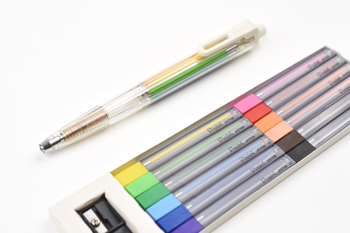 Pentel XPH804ST Art Multi 8 - Porte-mine 8 Couleurs Avec Kit Recharge Pour Dessin Et Croquis