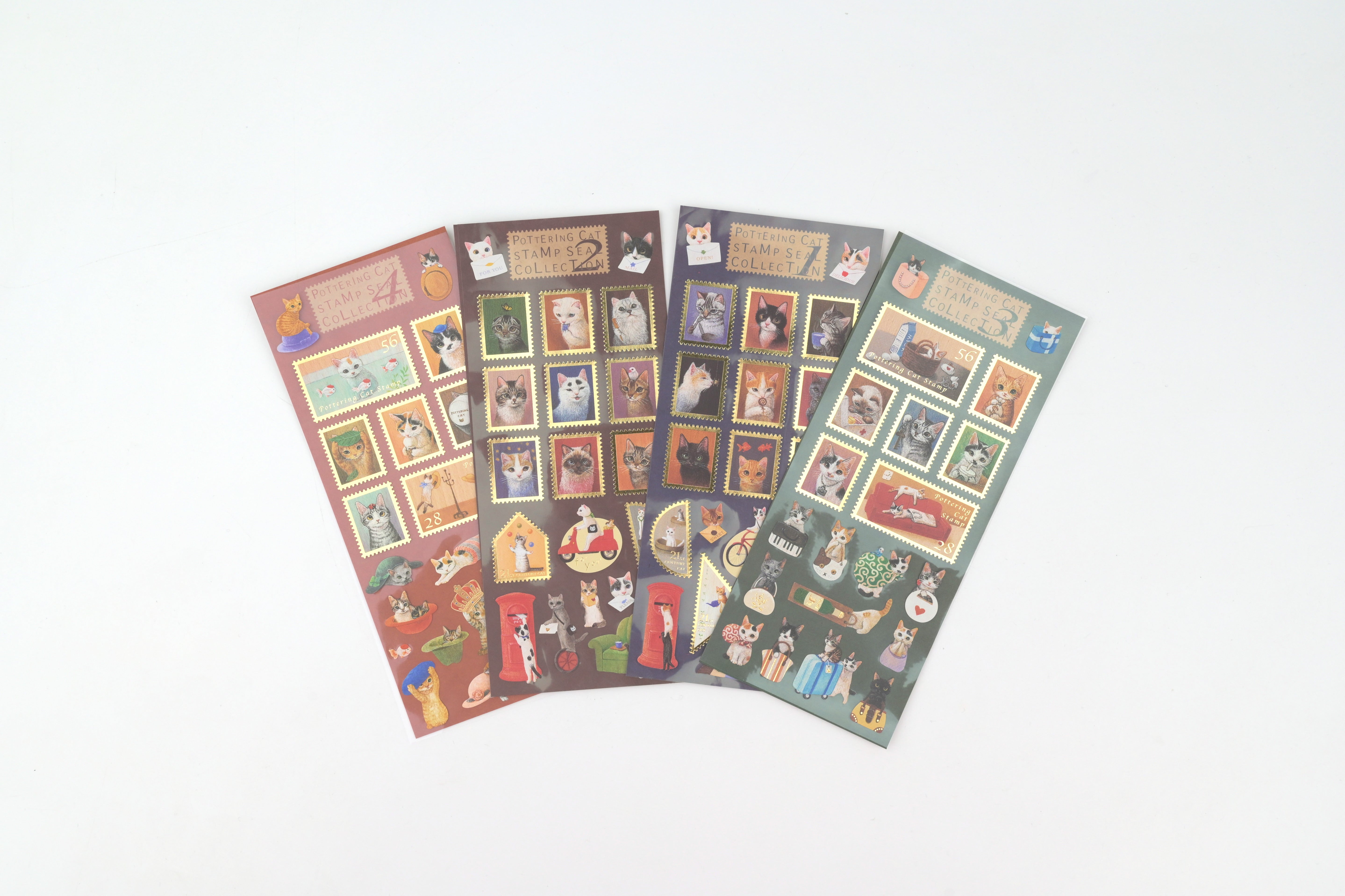 Pottering Cat Stamp Sticker Sheets