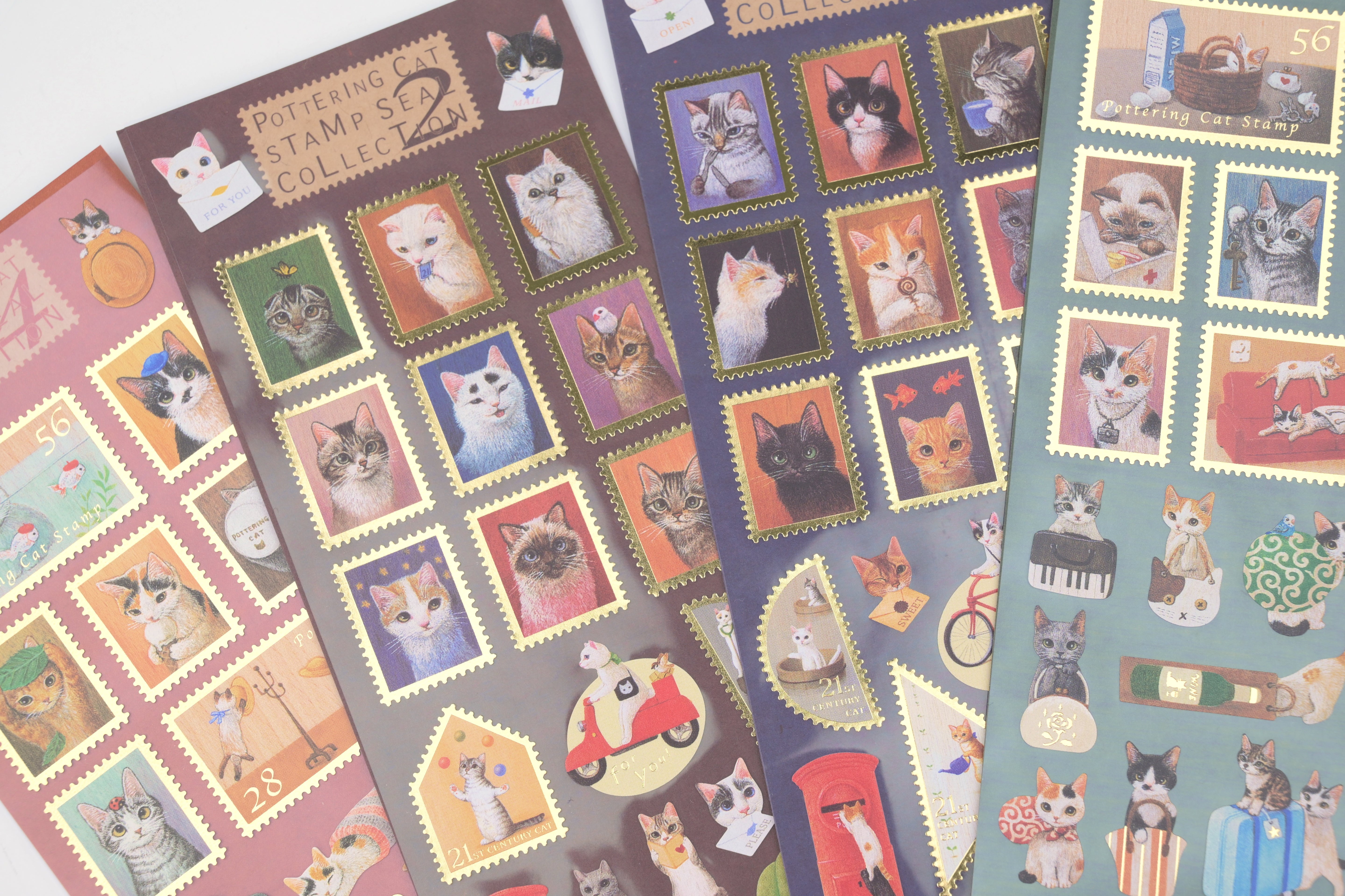 Pottering Cat Stamp Sticker Sheets