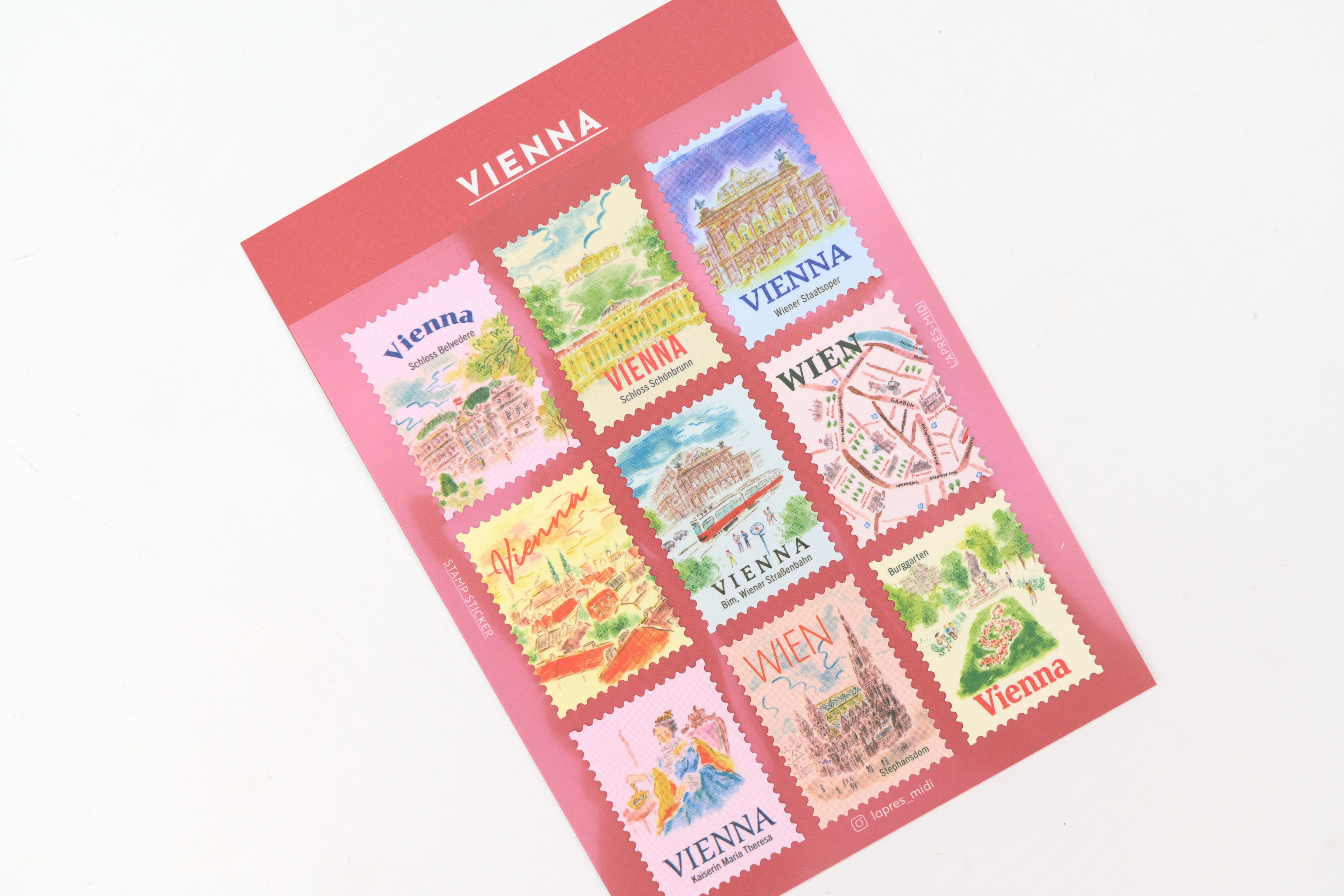 L'après-midi Postage Stamp Sticker - Vienna