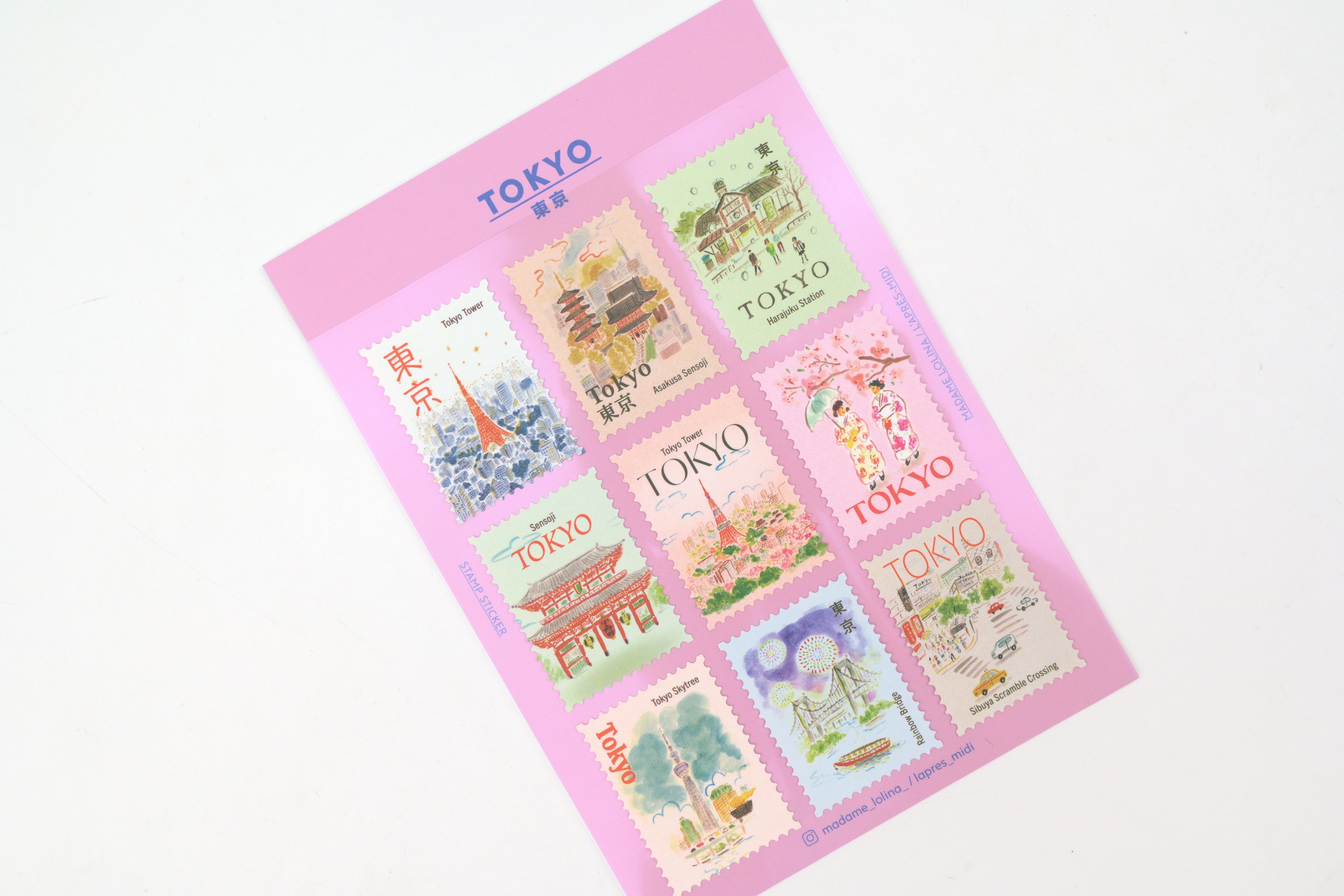 L'après-midi Postage Stamp Sticker - Tokyo