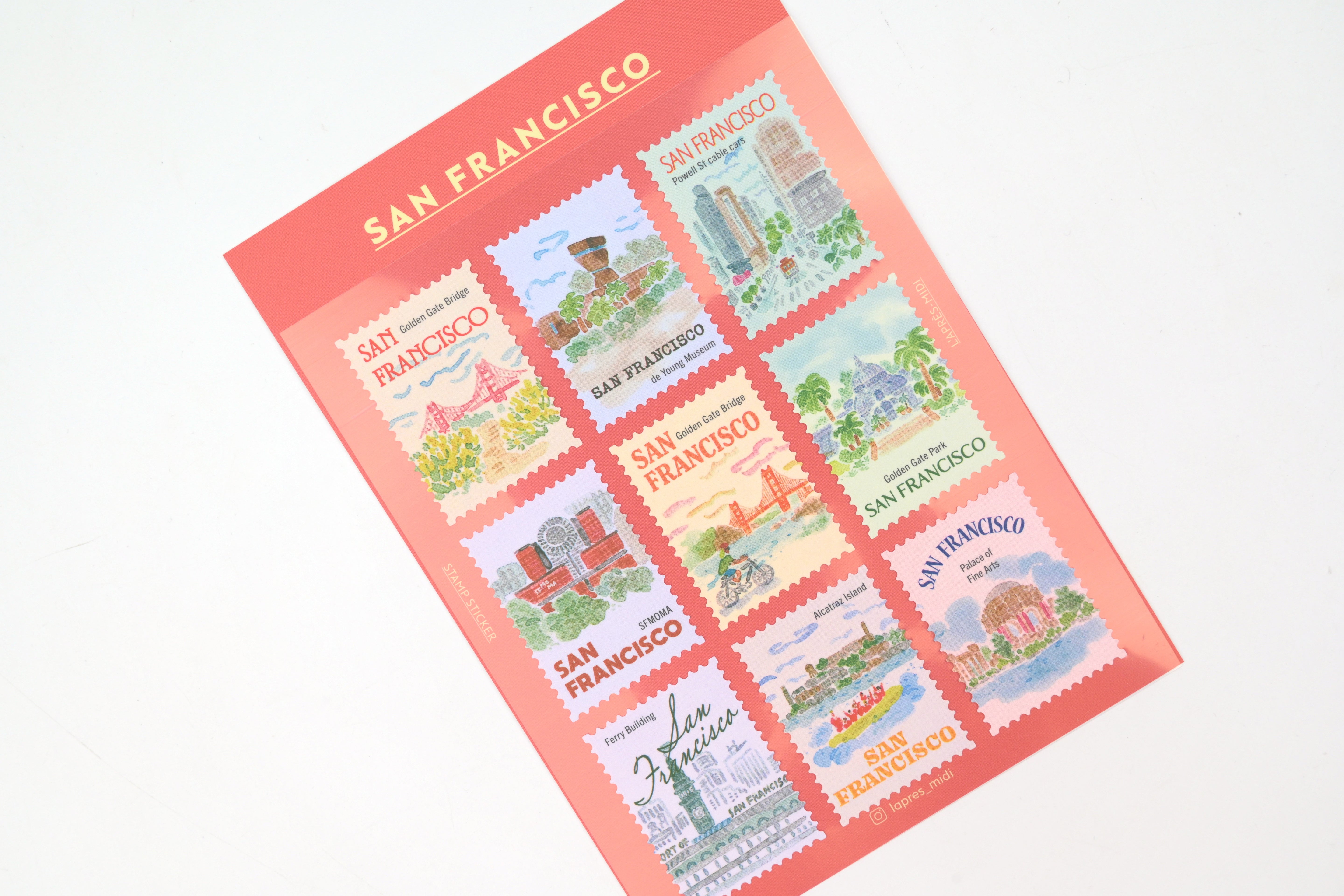 L'après-midi Postage Stamp Sticker - San Francisco