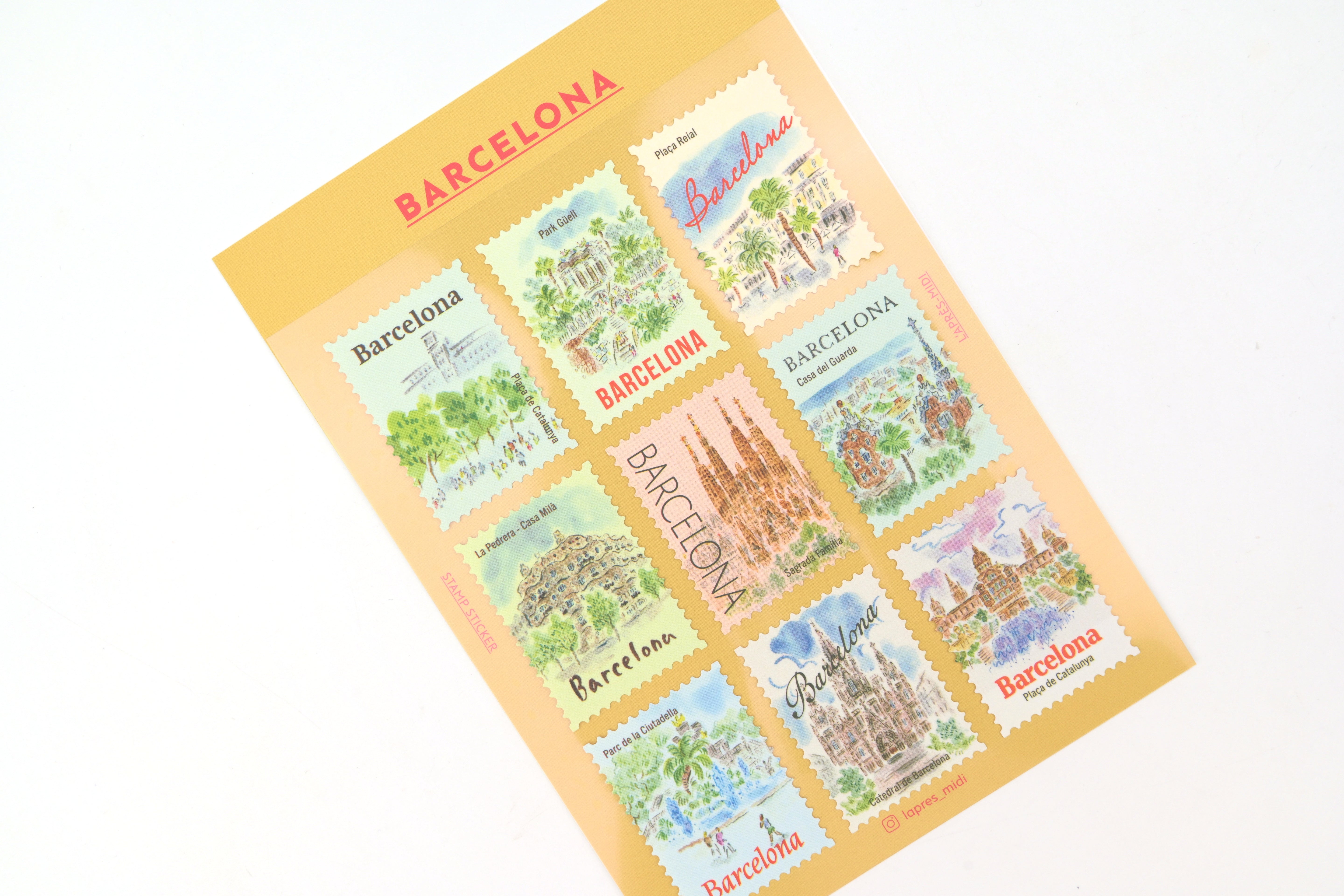 L'après-midi Postage Stamp Sticker - Barcelona