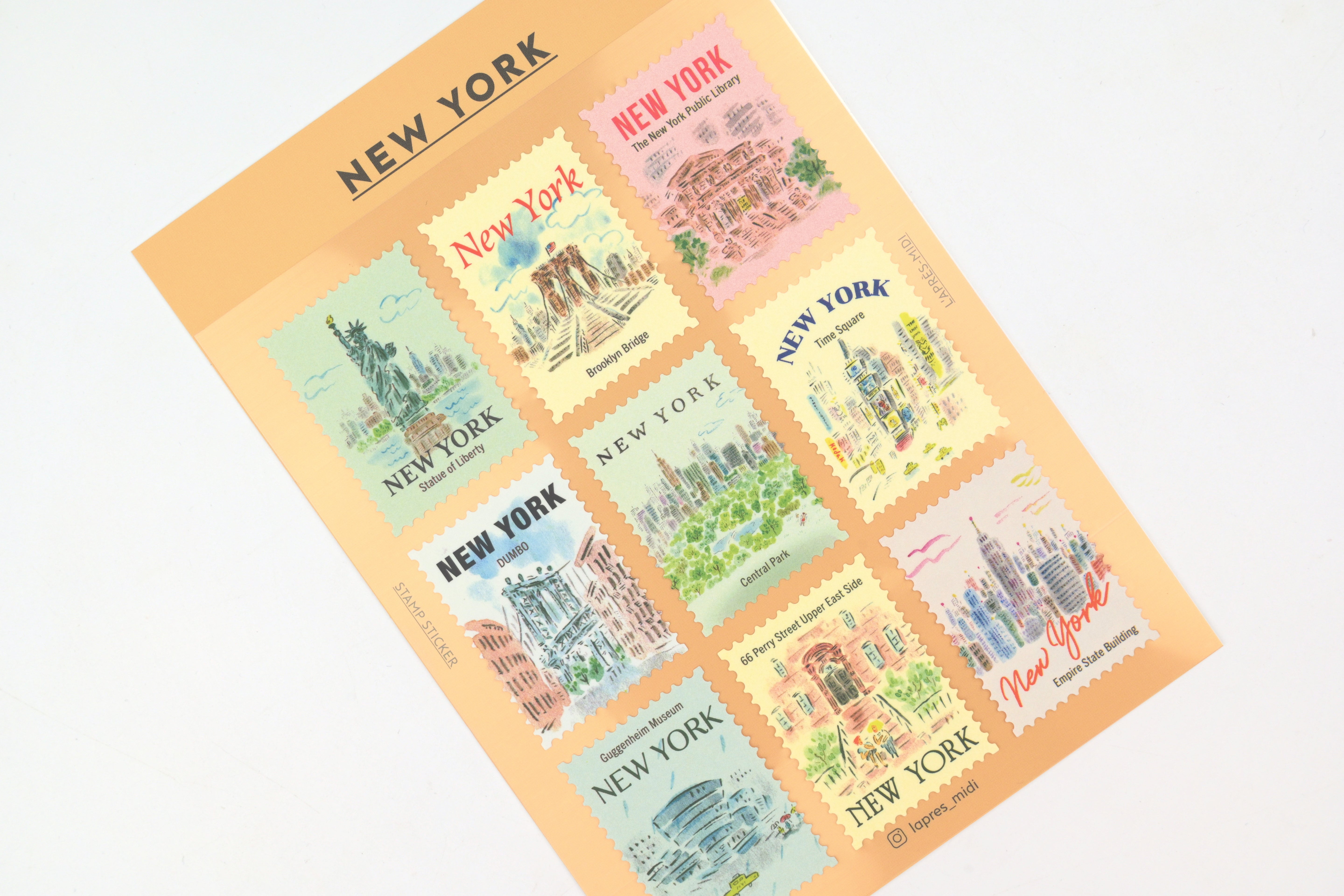 L'après-midi Postage Stamp Sticker - NYC