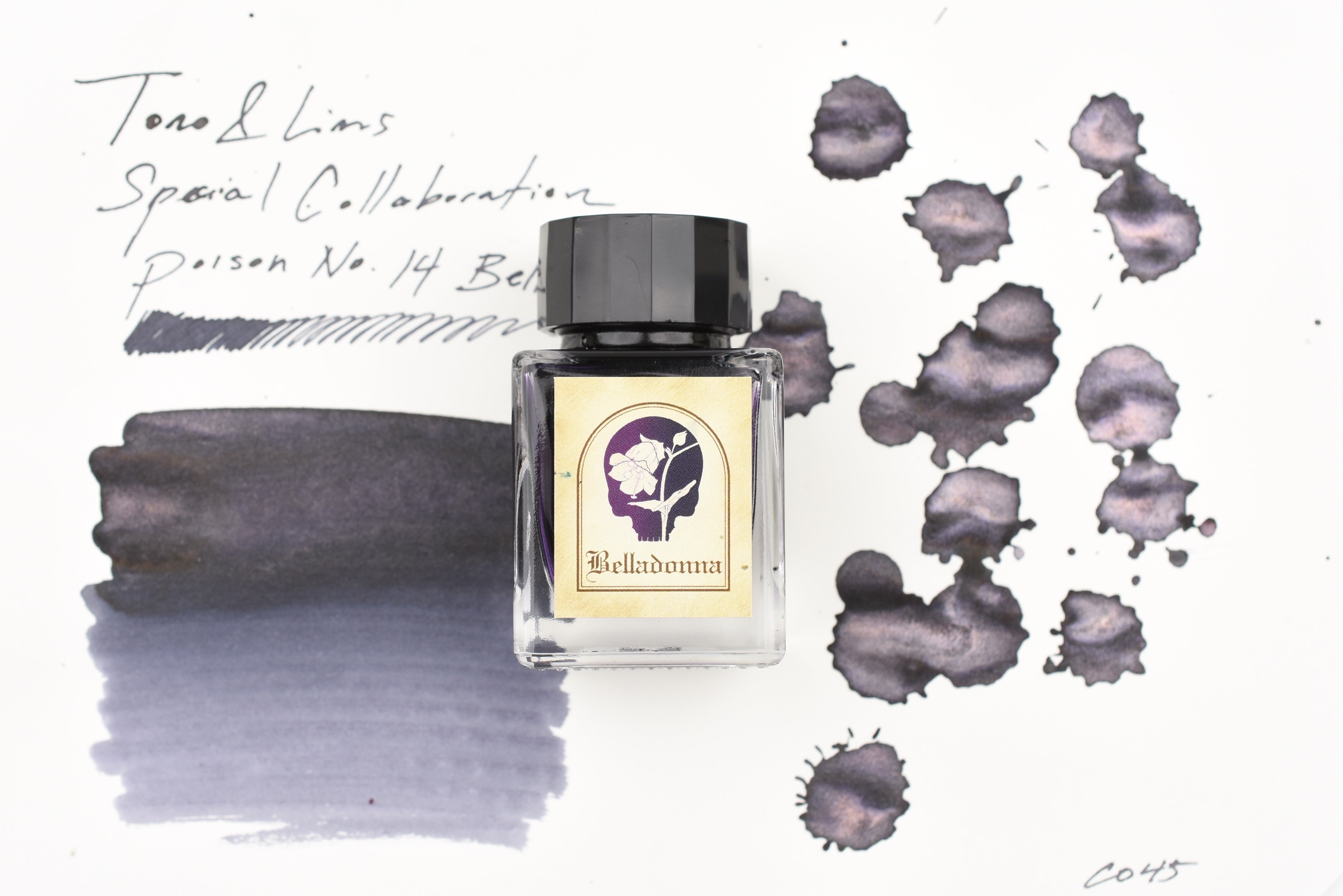 Tono & Lims Glass Pen Ink Bottle - Special Collaboration - Poison No.14 Belladonna - 30ml