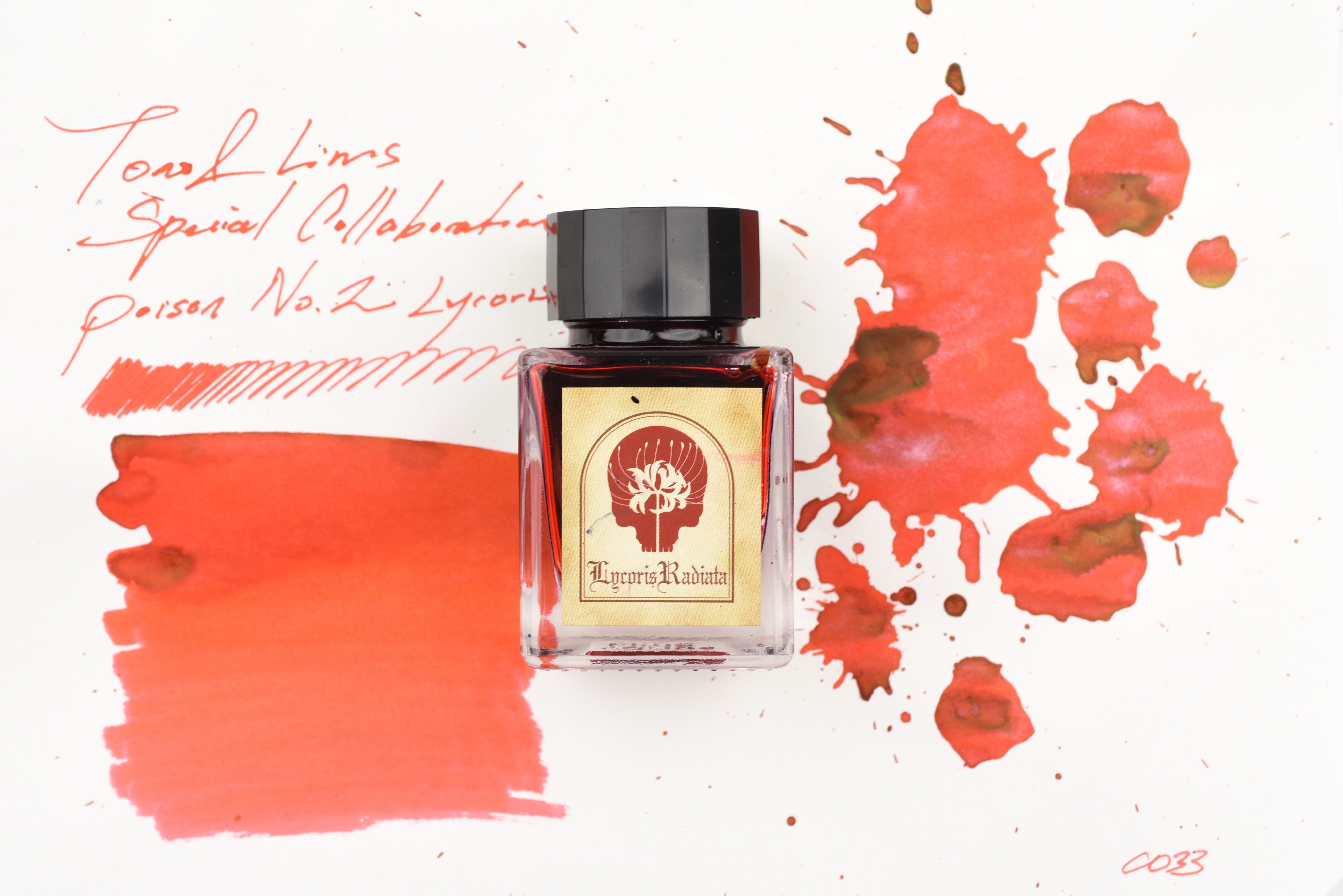 Tono & Lims Glass Pen Ink Bottle - Special Collaboration - Poison No.2 Lycoris Radiata - 30ml