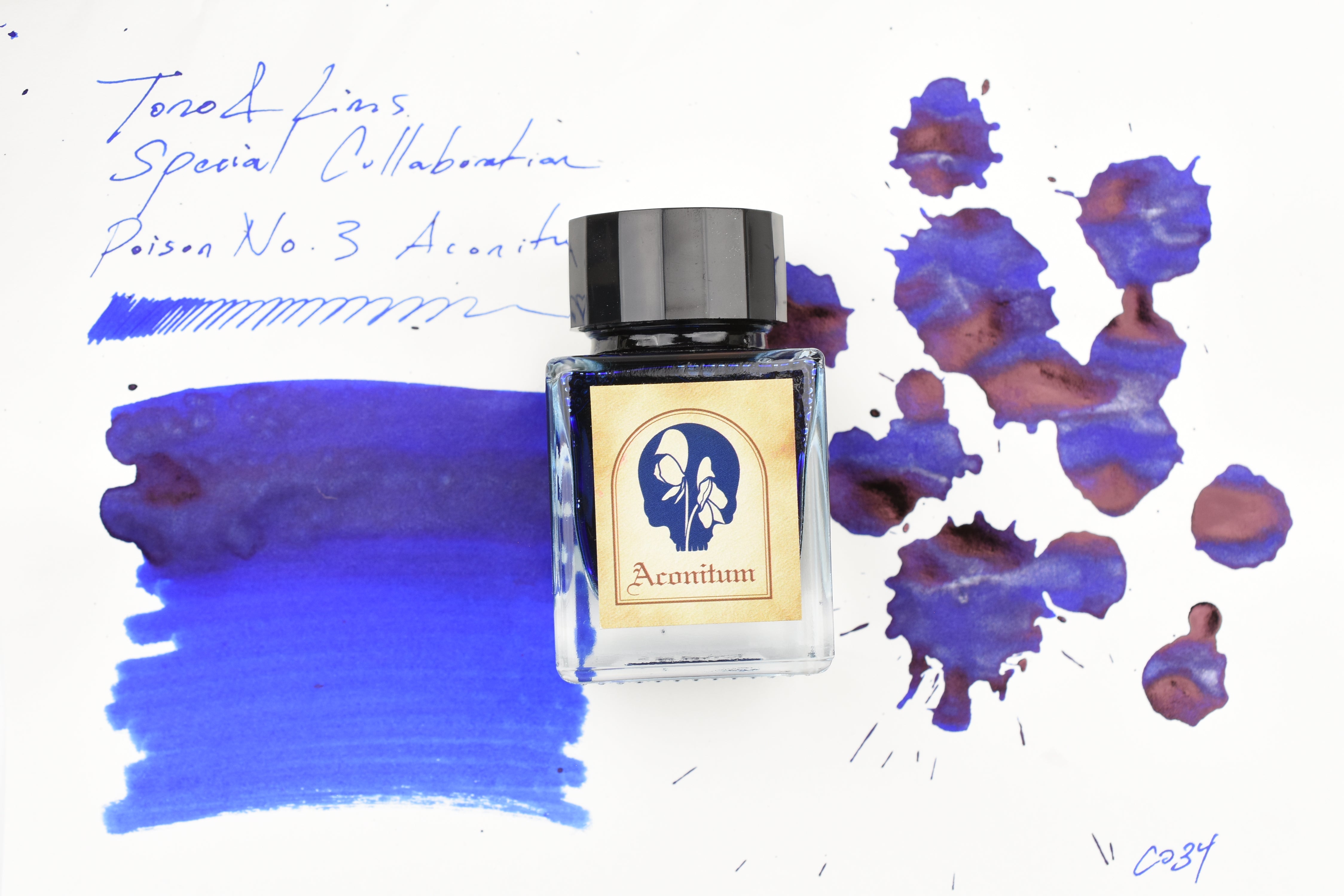 Tono & Lims Glass Pen Ink Bottle - Special Collaboration - Poison No.3 Aconitum - 30ml