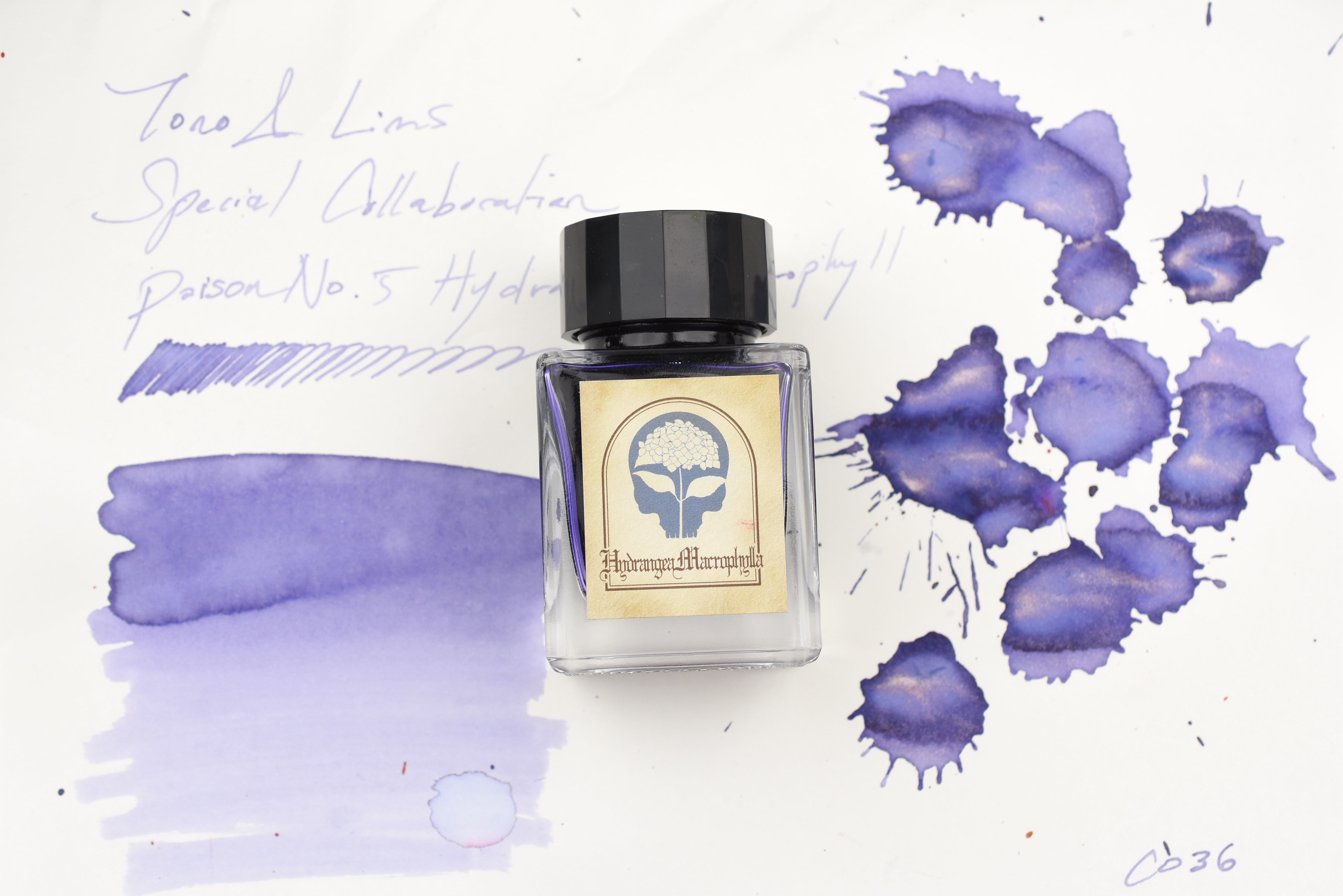 Tono & Lims Glass Pen Ink Bottle - Special Collaboration - Poison No.5 Hydrangea Macrophylla - 30ml