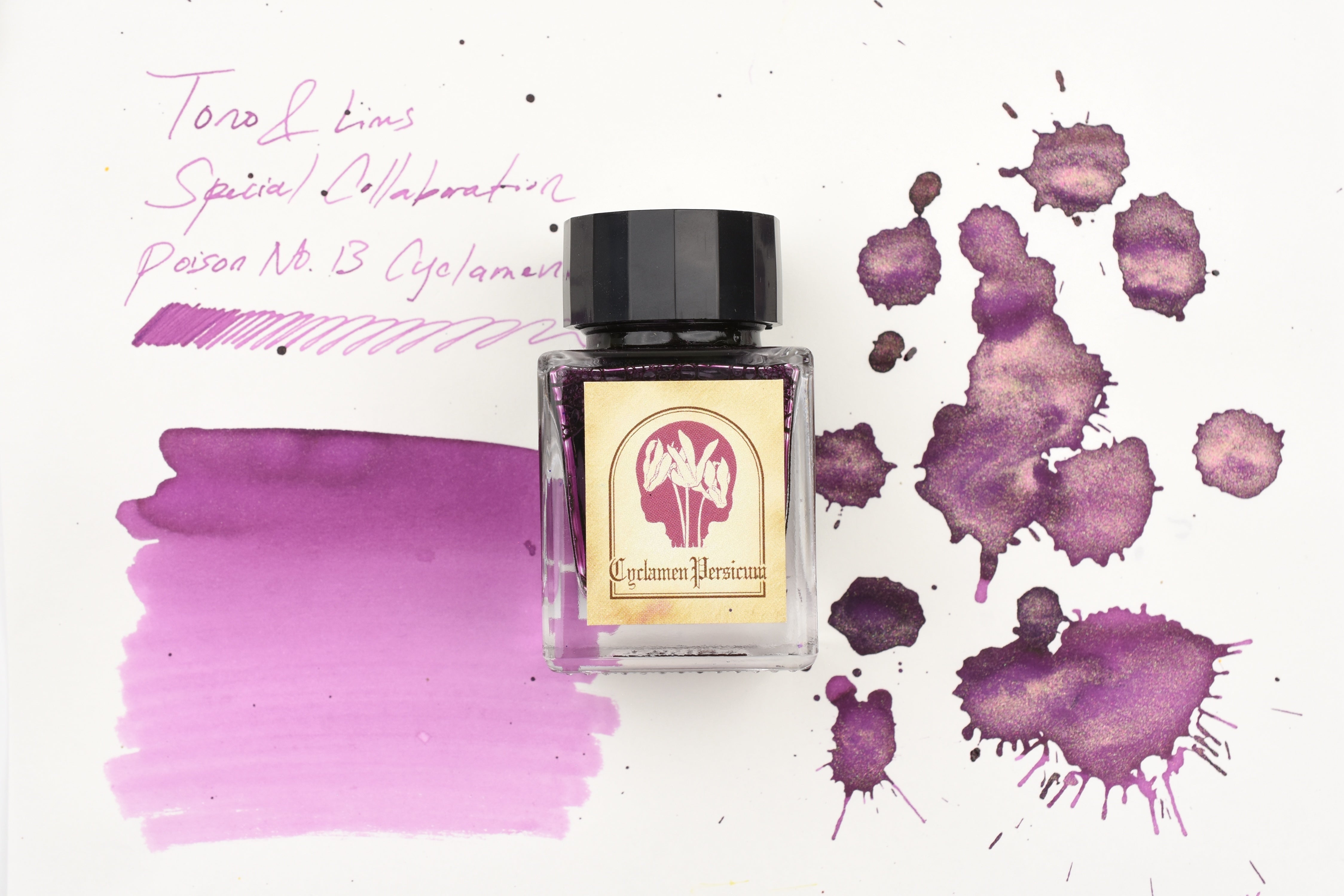 Tono & Lims Glass Pen Ink Bottle - Special Collaboration - Poison No.13 Cyclamen Persicum - 30ml