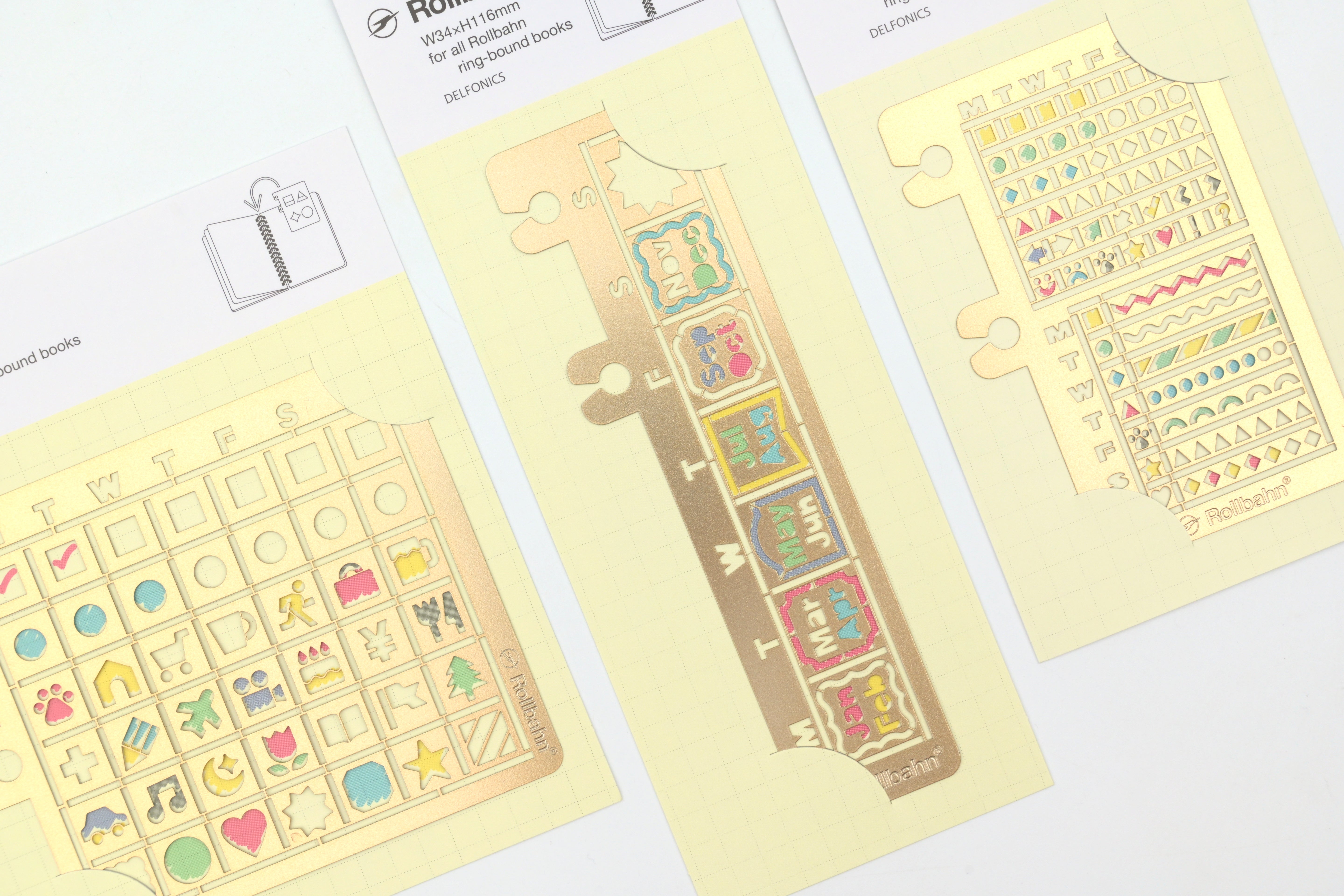 Delfonics Rollbahn Calendar Drawing Template - Gold