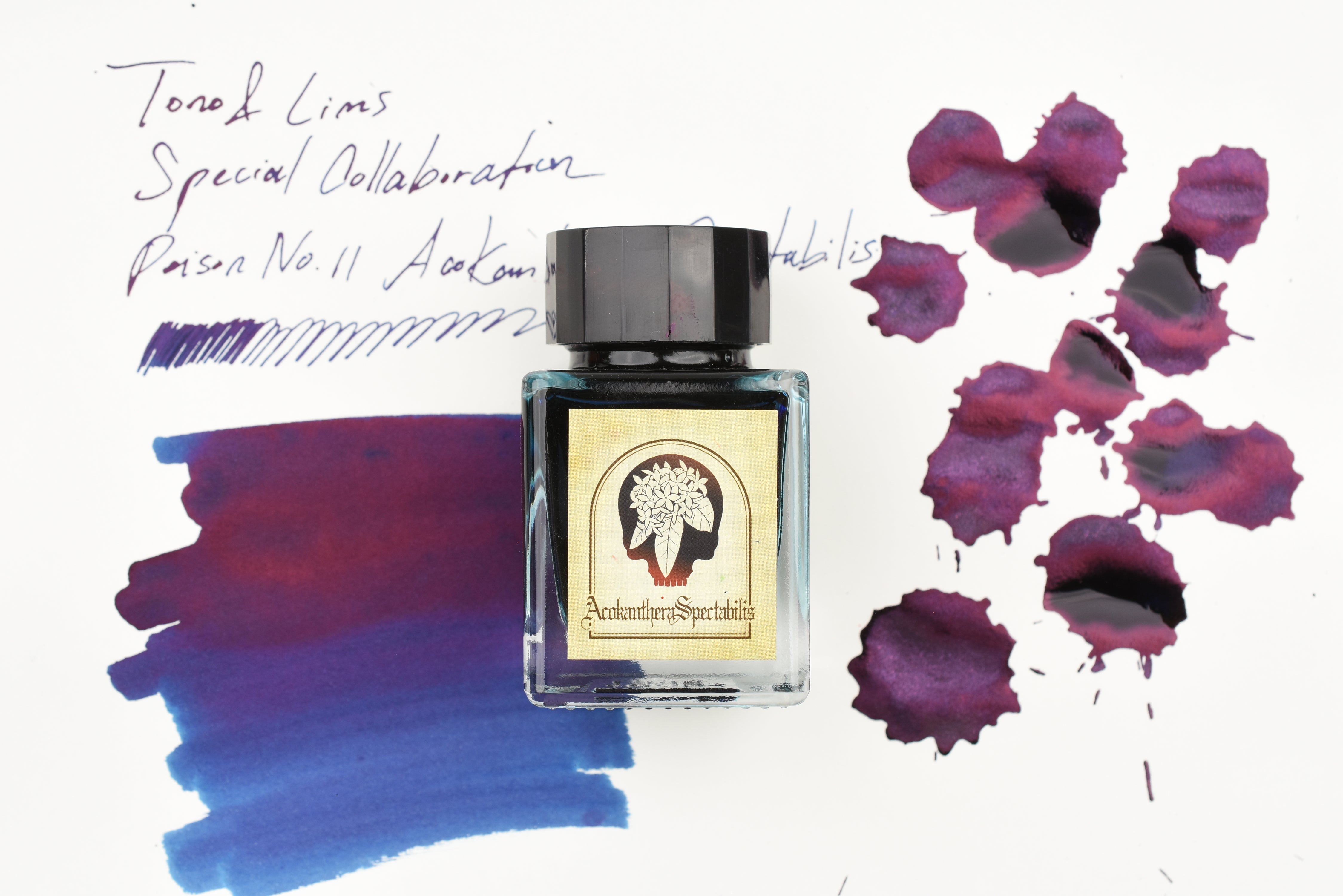 Tono & Lims Glass Pen Ink Bottle - Special Collaboration - Poison No.11 Acokanthera Spectabilis - 30ml
