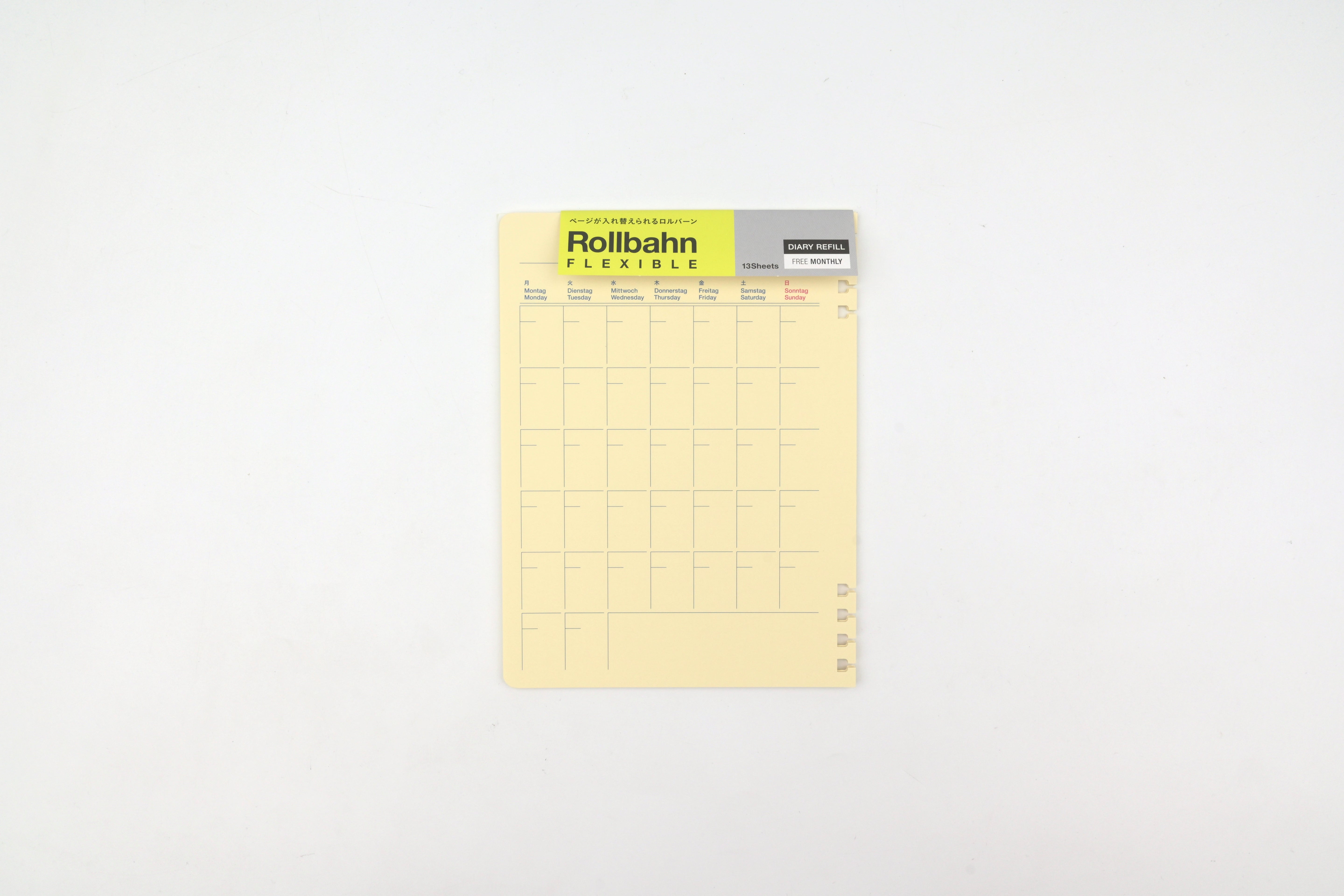 Rollbahn Flexible Refill - Free Monthly Calendar - Large