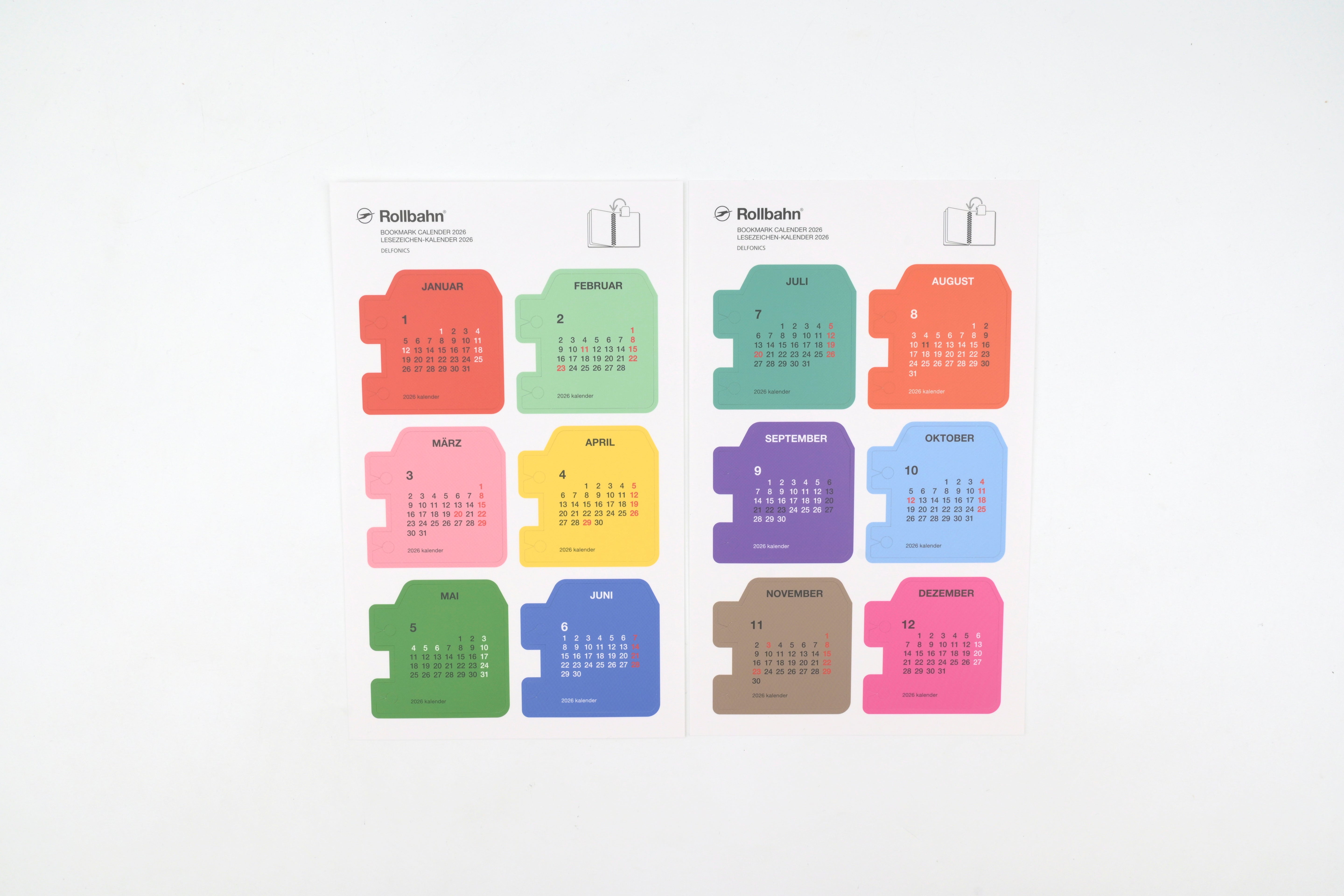 Delfonics Rollbahn Bookmark Calendar Set - 2026