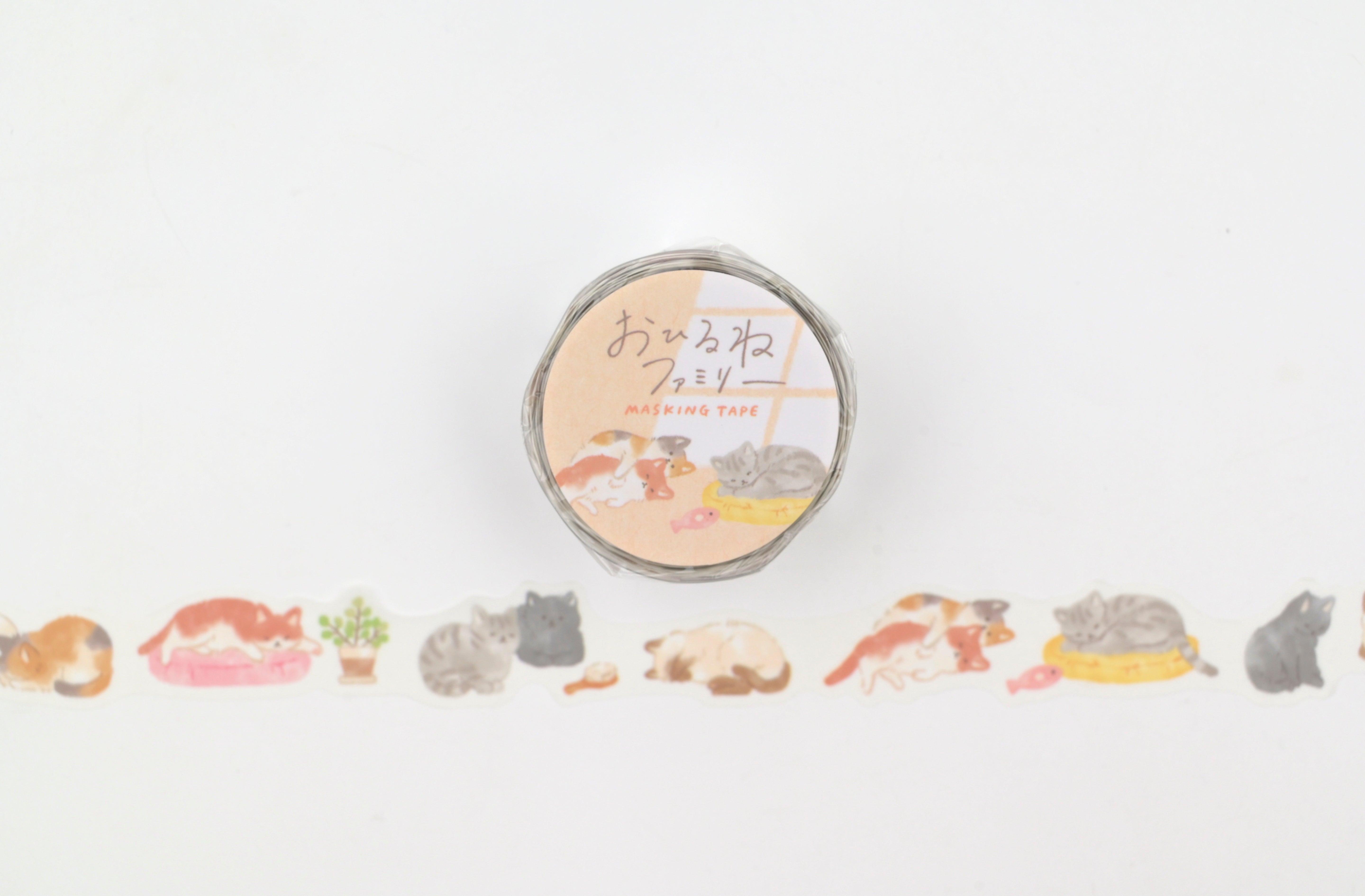 Mind Wave Die-Cut Masking Tape - Naptime Family Series - Nekoyama Family
