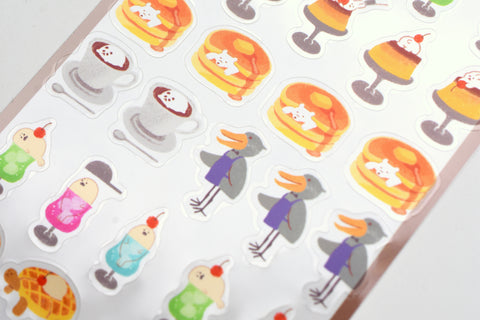 Furukawa Paper Sticker Sheet - Sweets Animal Workshop - Coffee Shop