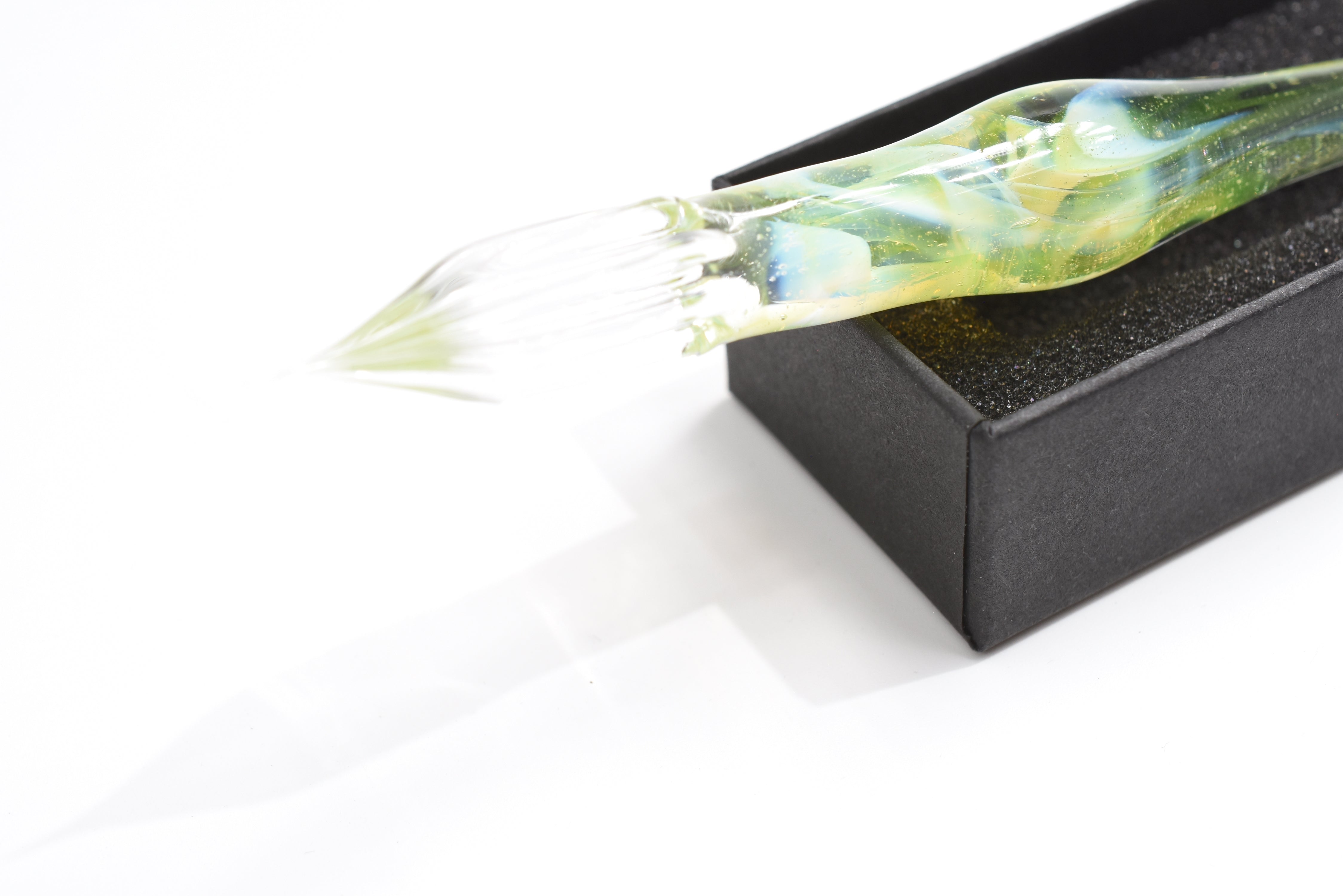 Glass Studio AUN Glass Pen - Marble - Lemon Drop – Yoseka Stationery