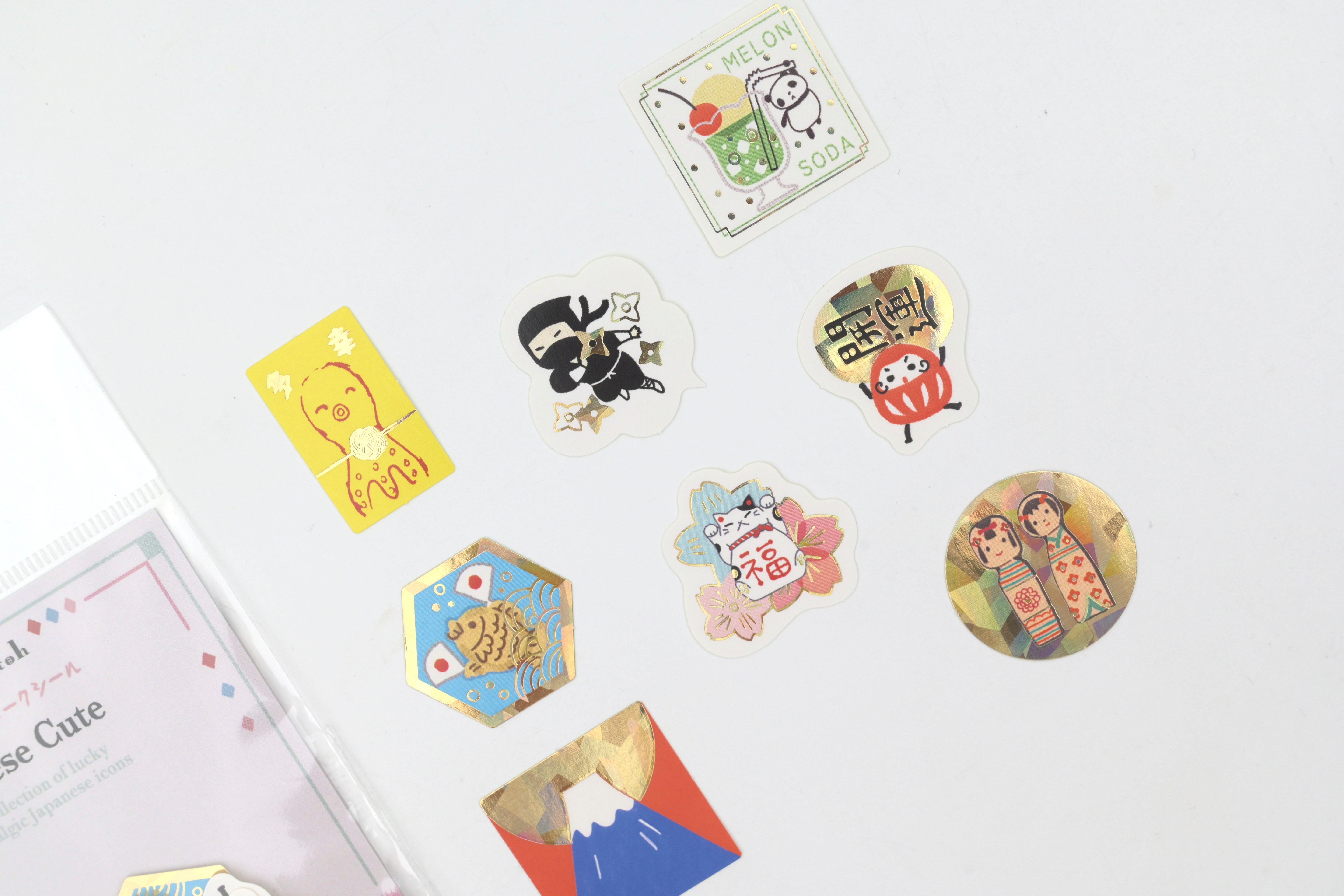 SEAL-DO Gold-Foil Flake Sticker - Japanese Cute